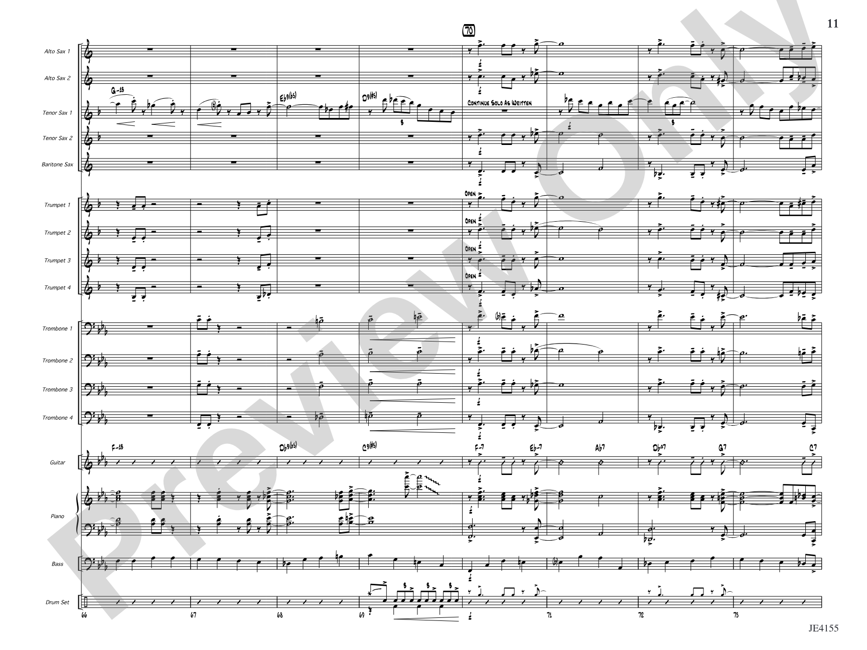 Blue Tiger: Jazz Ensemble Conductor Score & Parts