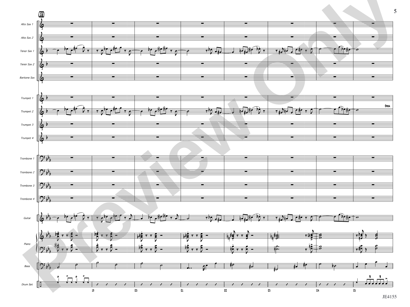 Blue Tiger: Jazz Ensemble Conductor Score & Parts