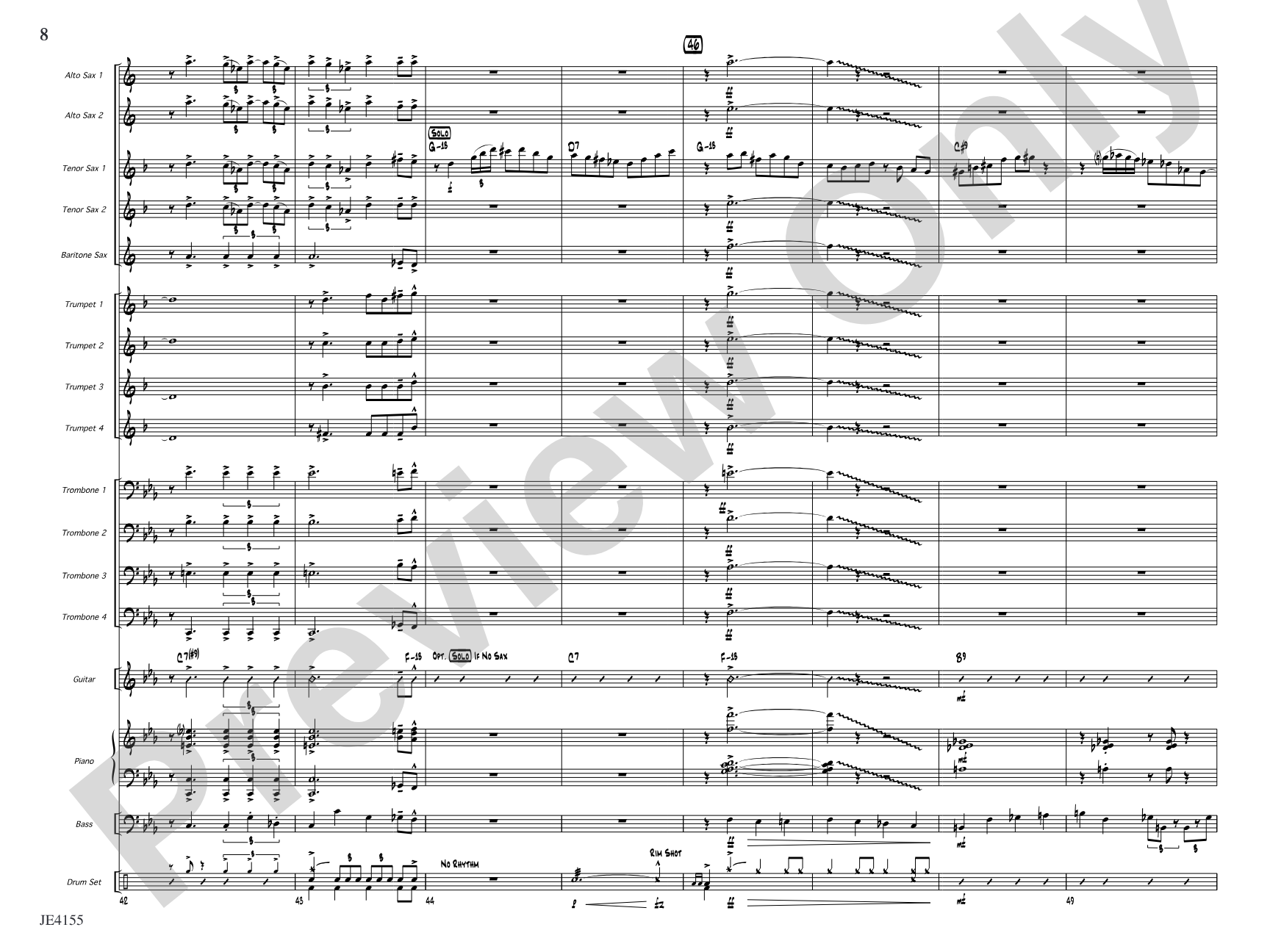 Blue Tiger: Jazz Ensemble Conductor Score & Parts