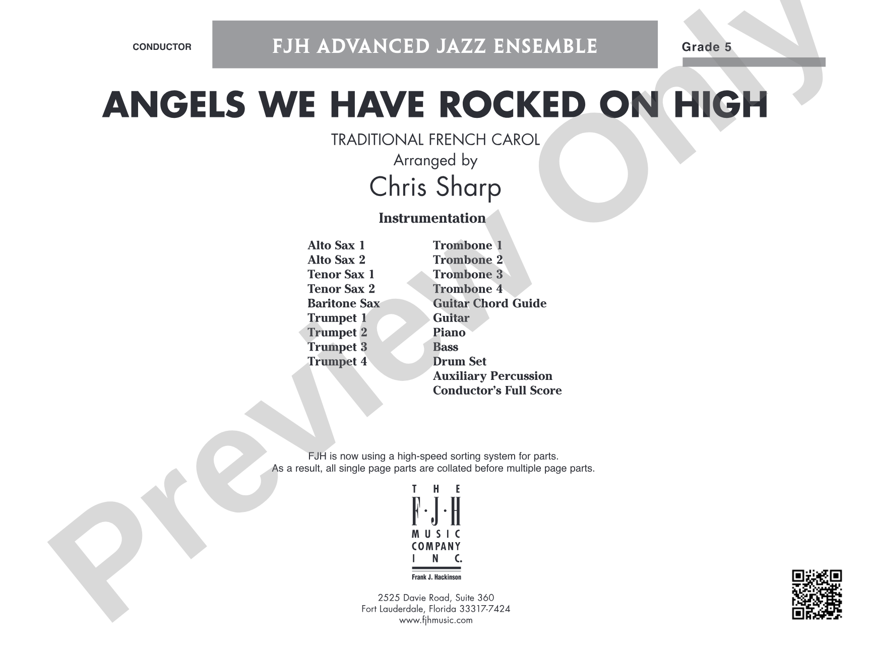 Angels We Have Rocked on High: Jazz Ensemble Conductor Score & Parts