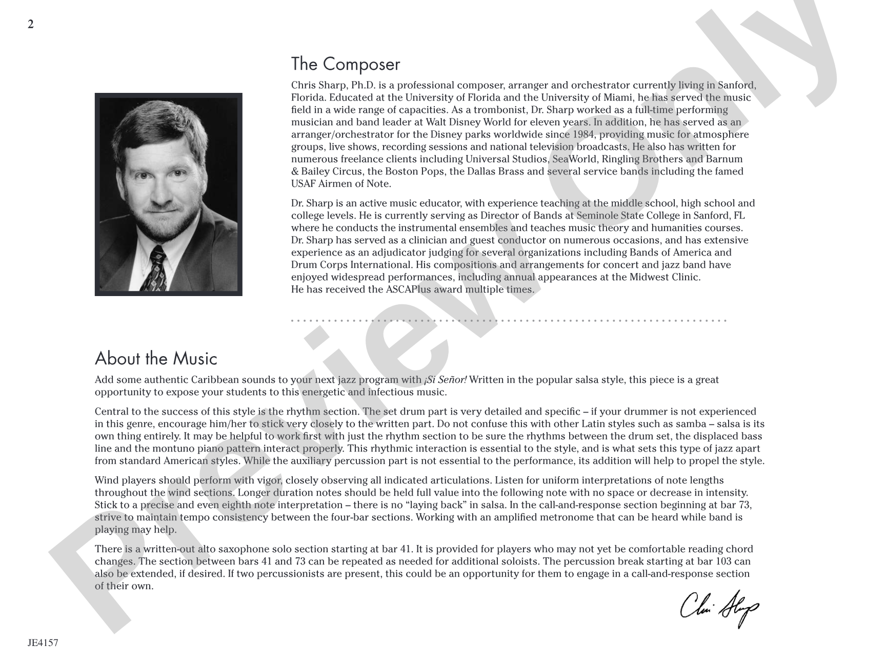 Si Senor!: Jazz Ensemble Conductor Score & Parts