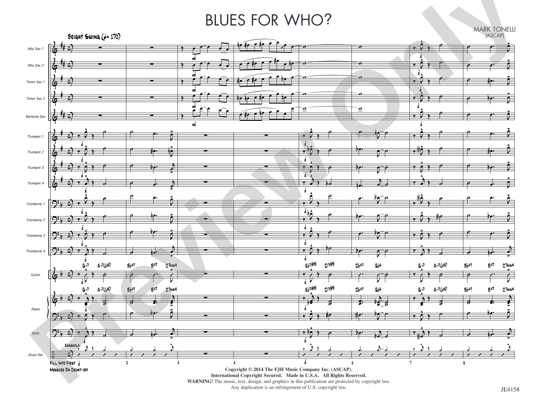Blues for Who?: Jazz Ensemble Conductor Score & Parts