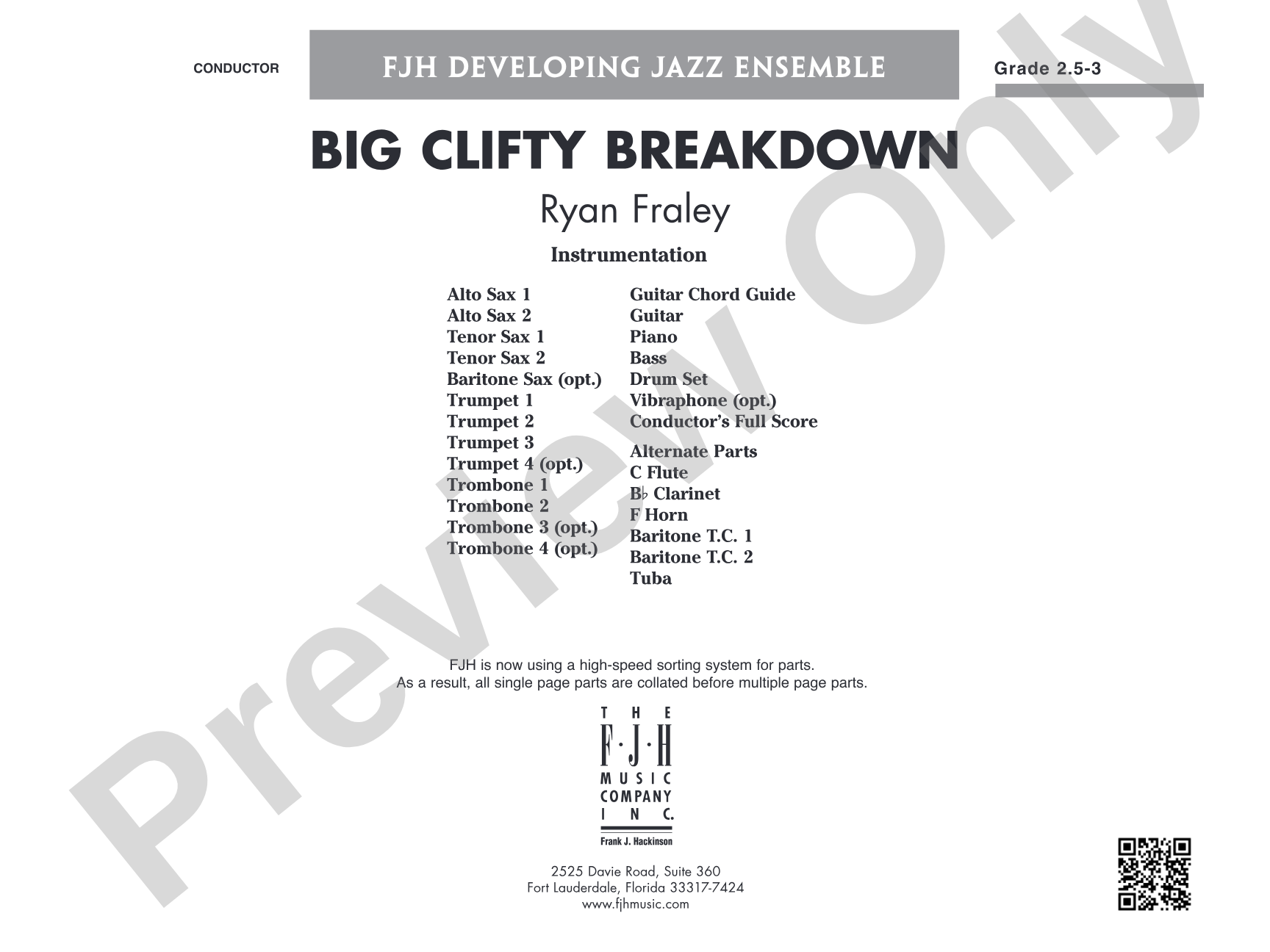 Big Clifty Breakdown: Jazz Ensemble Conductor Score & Parts