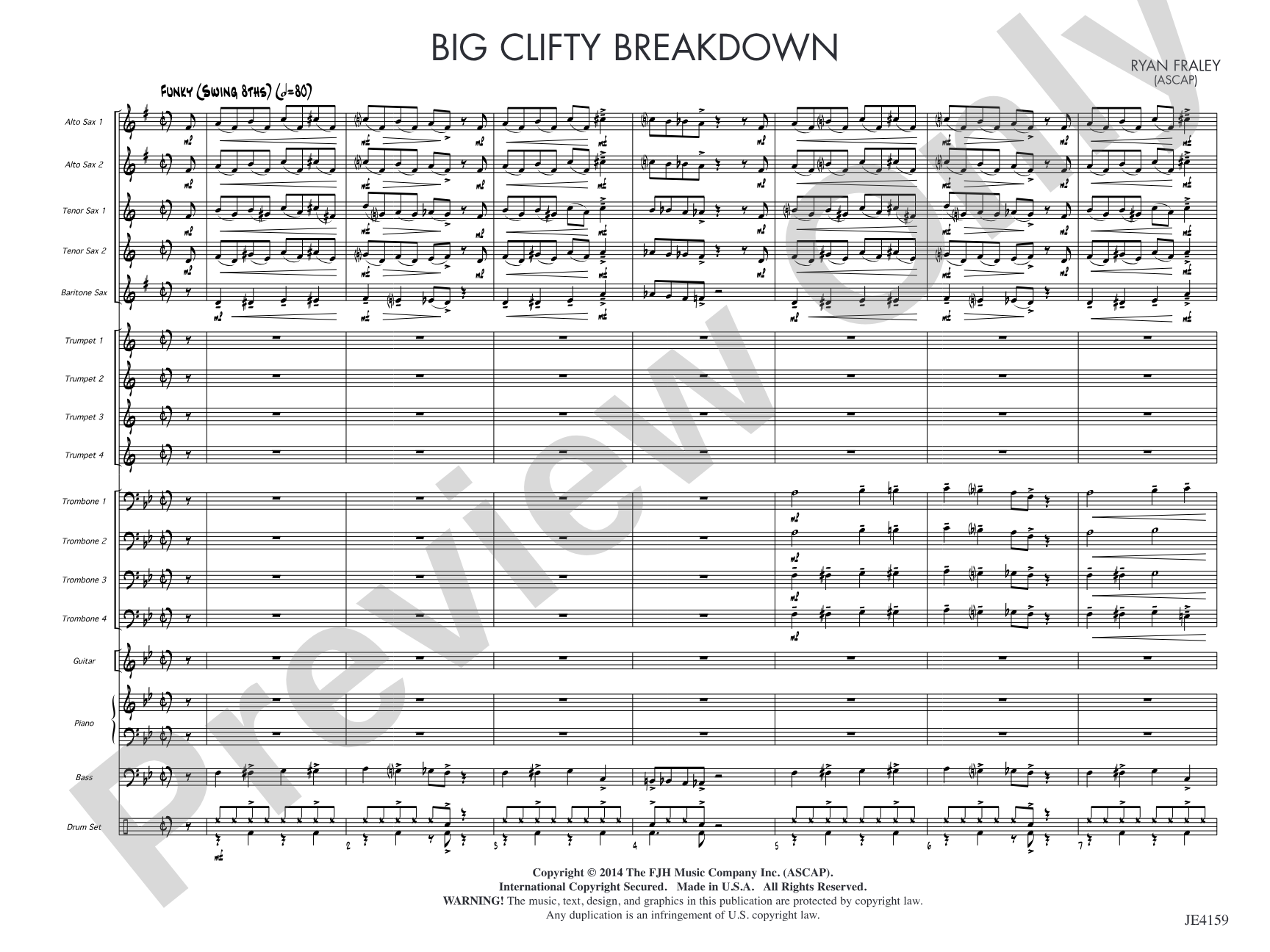 Big Clifty Breakdown: Jazz Ensemble Conductor Score & Parts