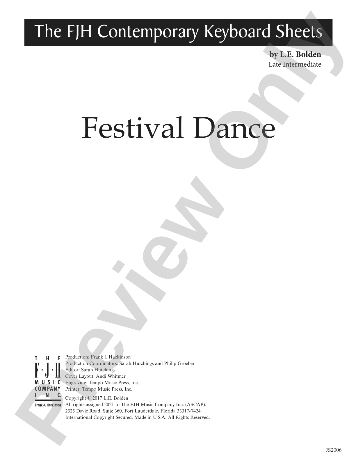 Festival Dance: Piano