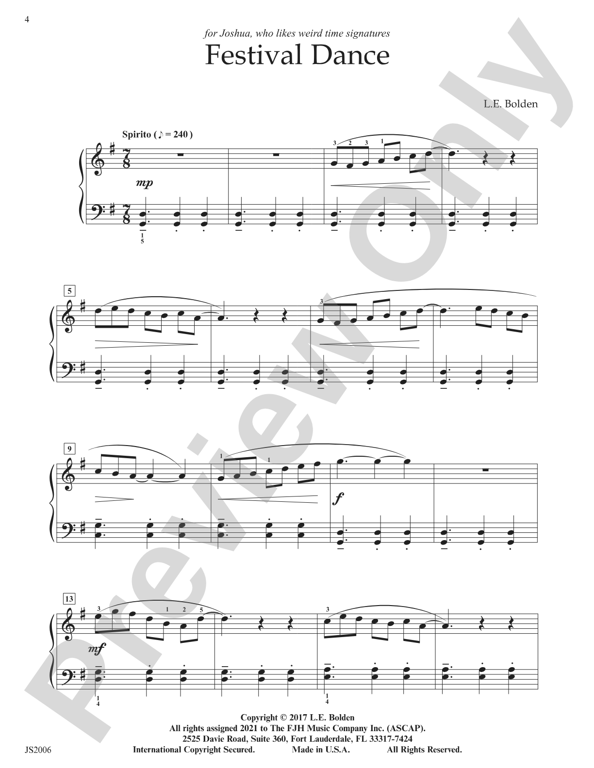 Festival Dance: Piano