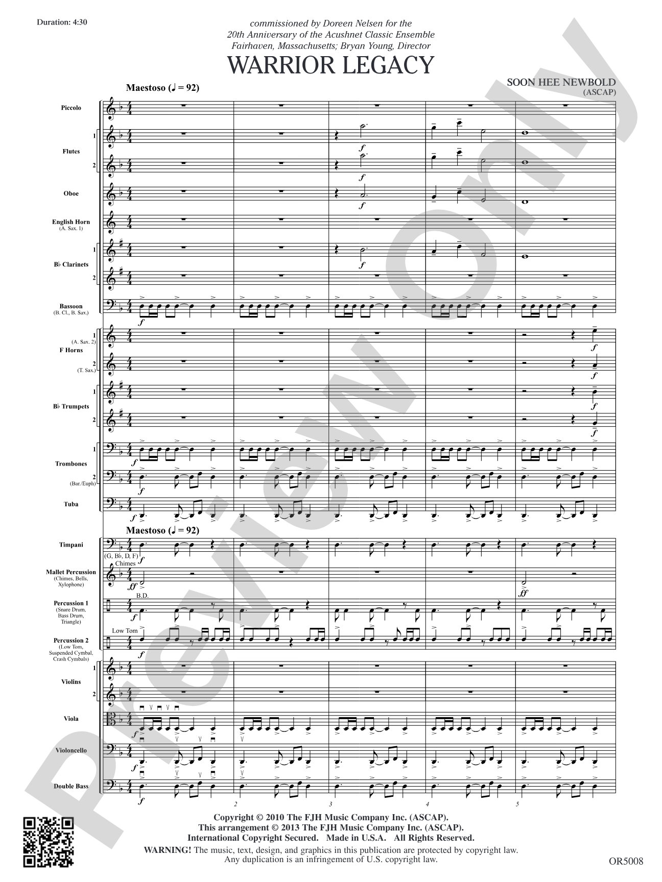 Warrior Legacy: Full Orchestra Conductor Score & Parts
