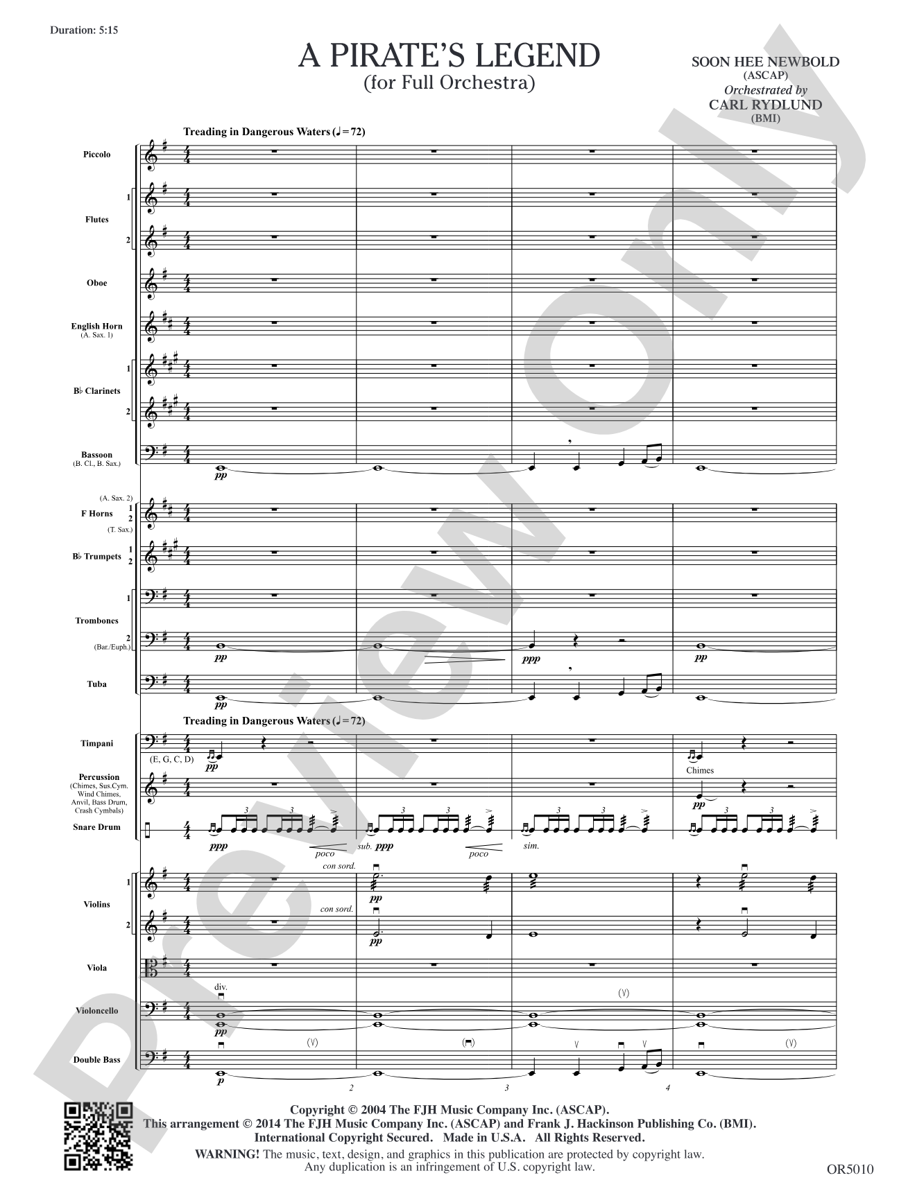 A Pirate's Legend: Full Orchestra Conductor Score & Parts