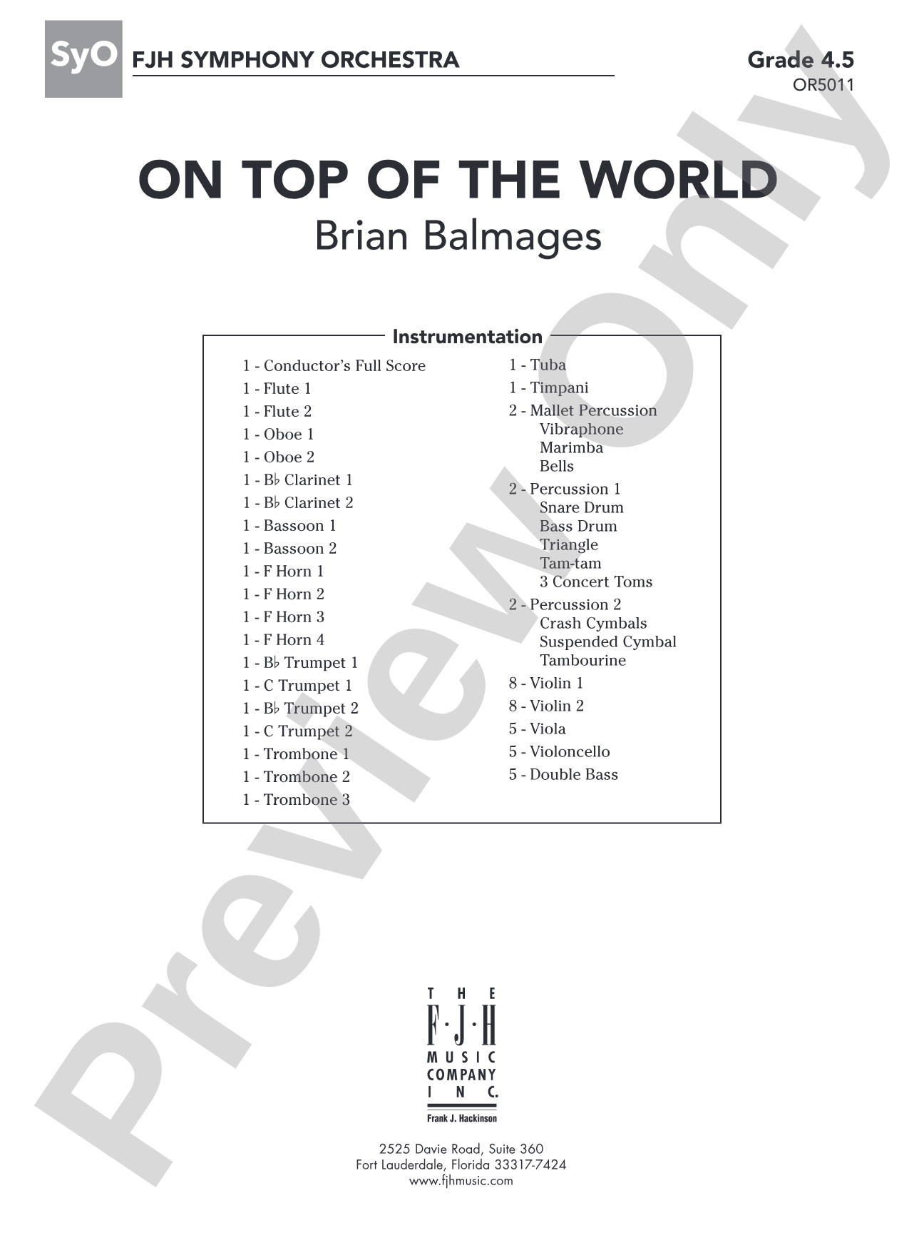 On Top of the World: Score