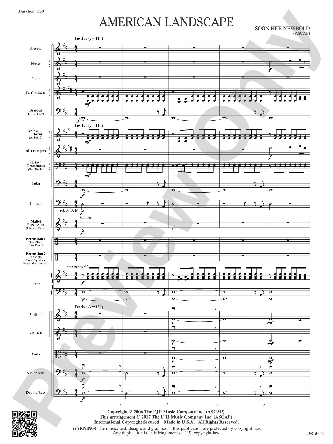 American Landscape: Full Orchestra Conductor Score & Parts