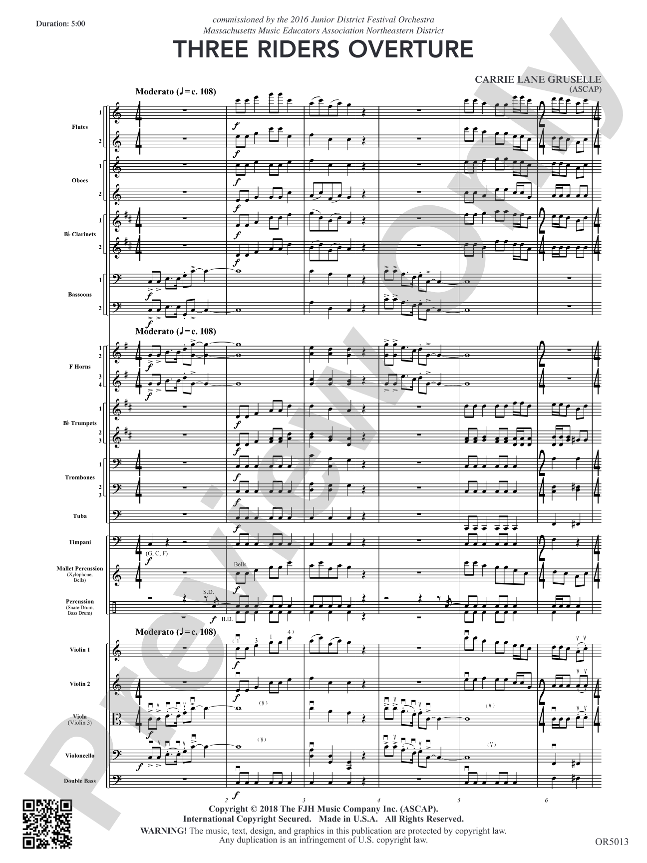 Three Riders Overture: Full Orchestra Conductor Score & Parts