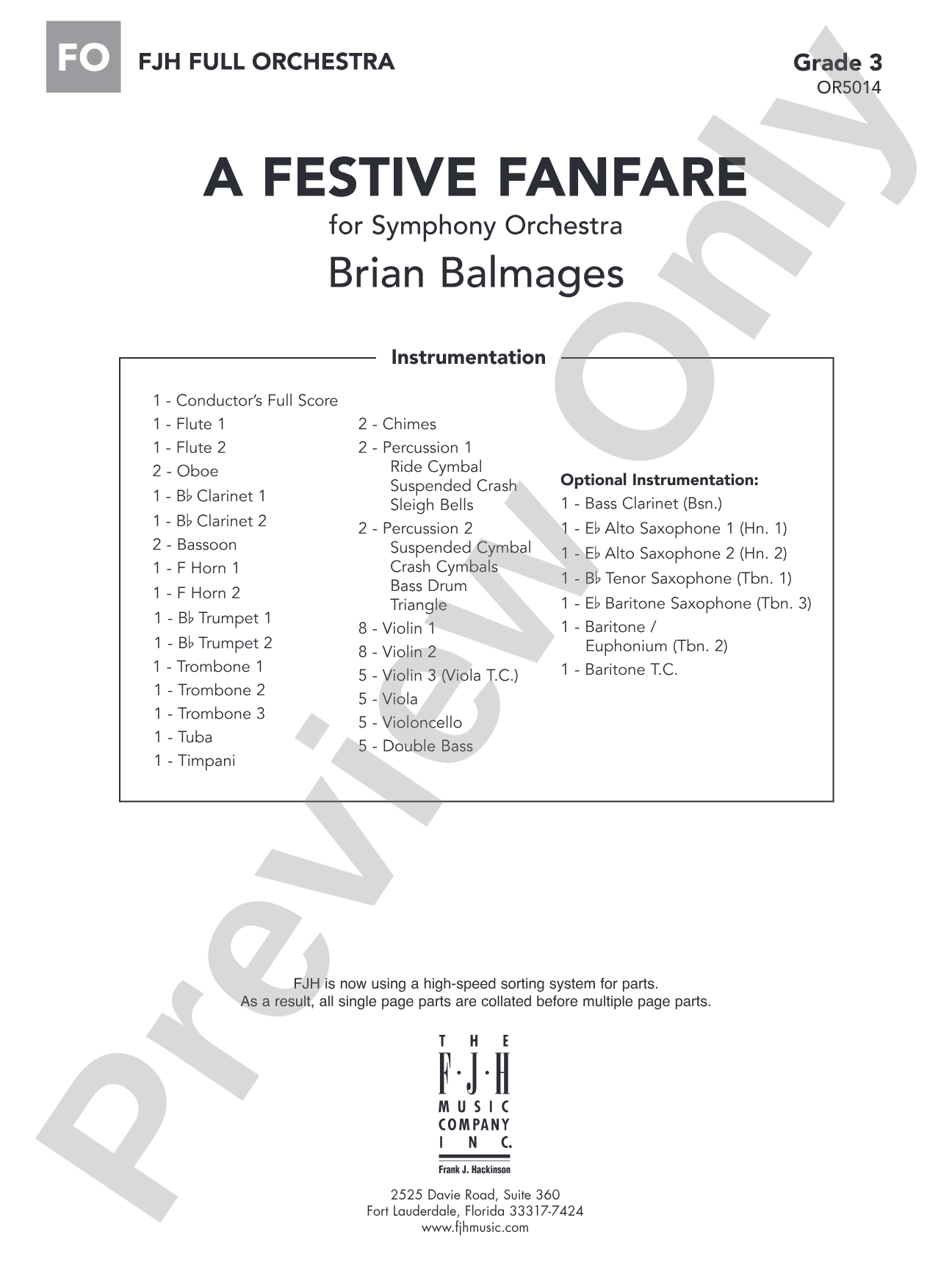 A Festive Fanfare: Score