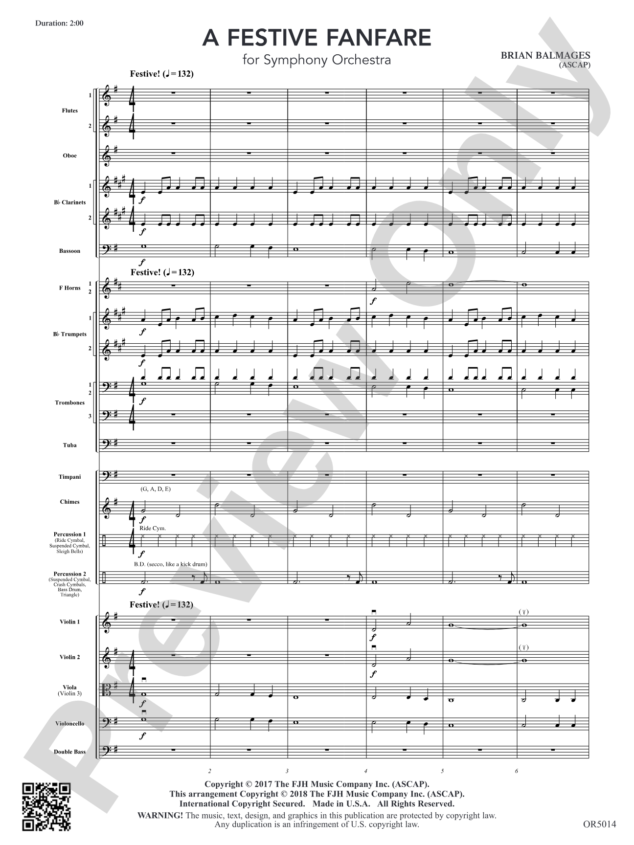 A Festive Fanfare: Score