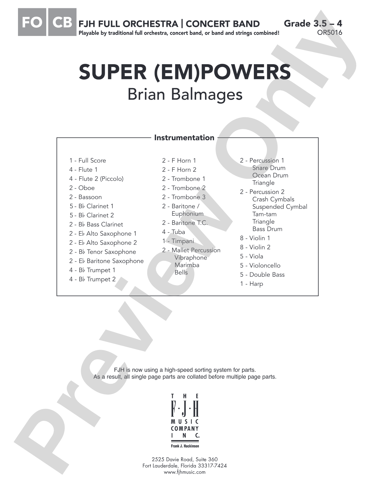 Super (Em)Powers: Full Orchestra Conductor Score & Parts