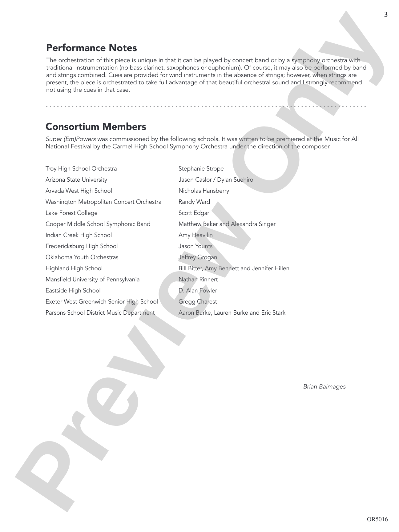 Super (Em)Powers: Full Orchestra Conductor Score & Parts