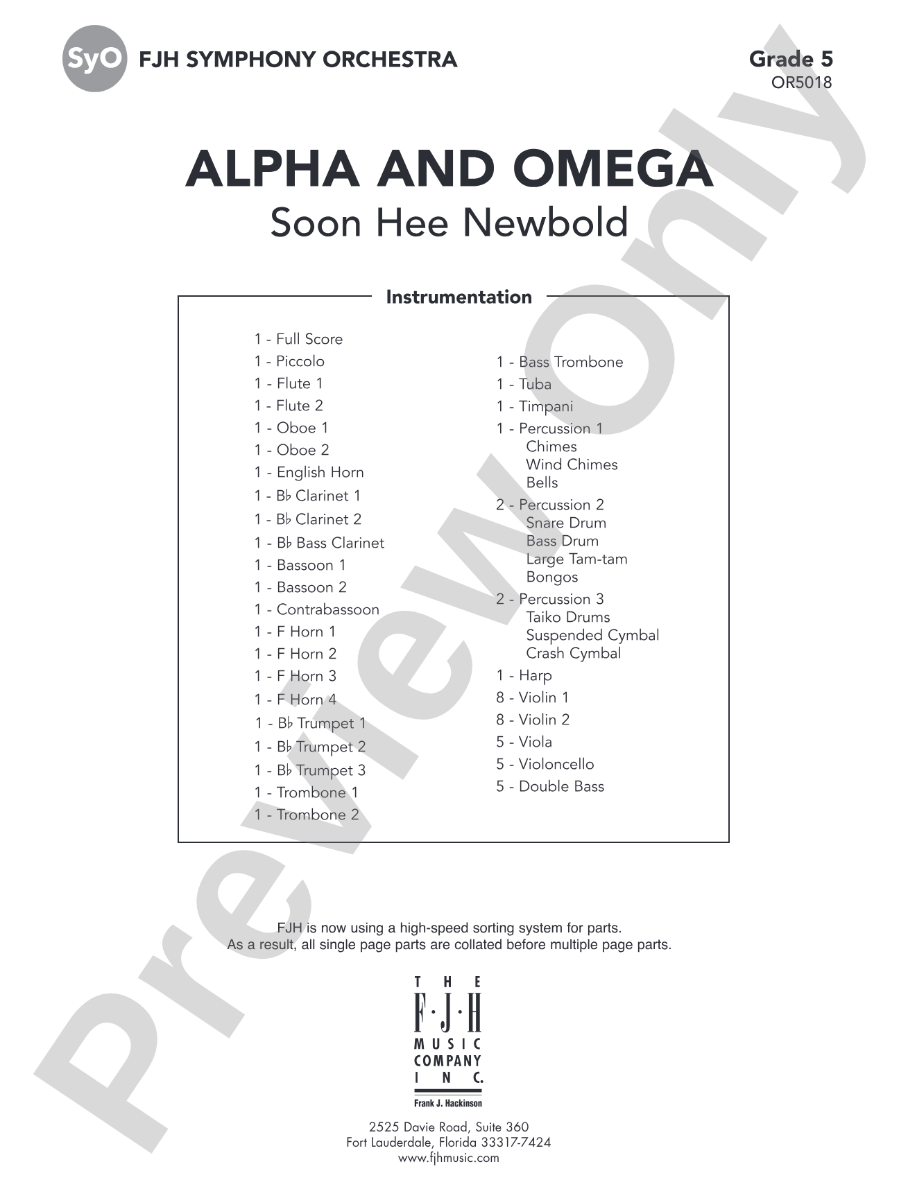 Alpha and Omega: Full Orchestra Conductor Score & Parts