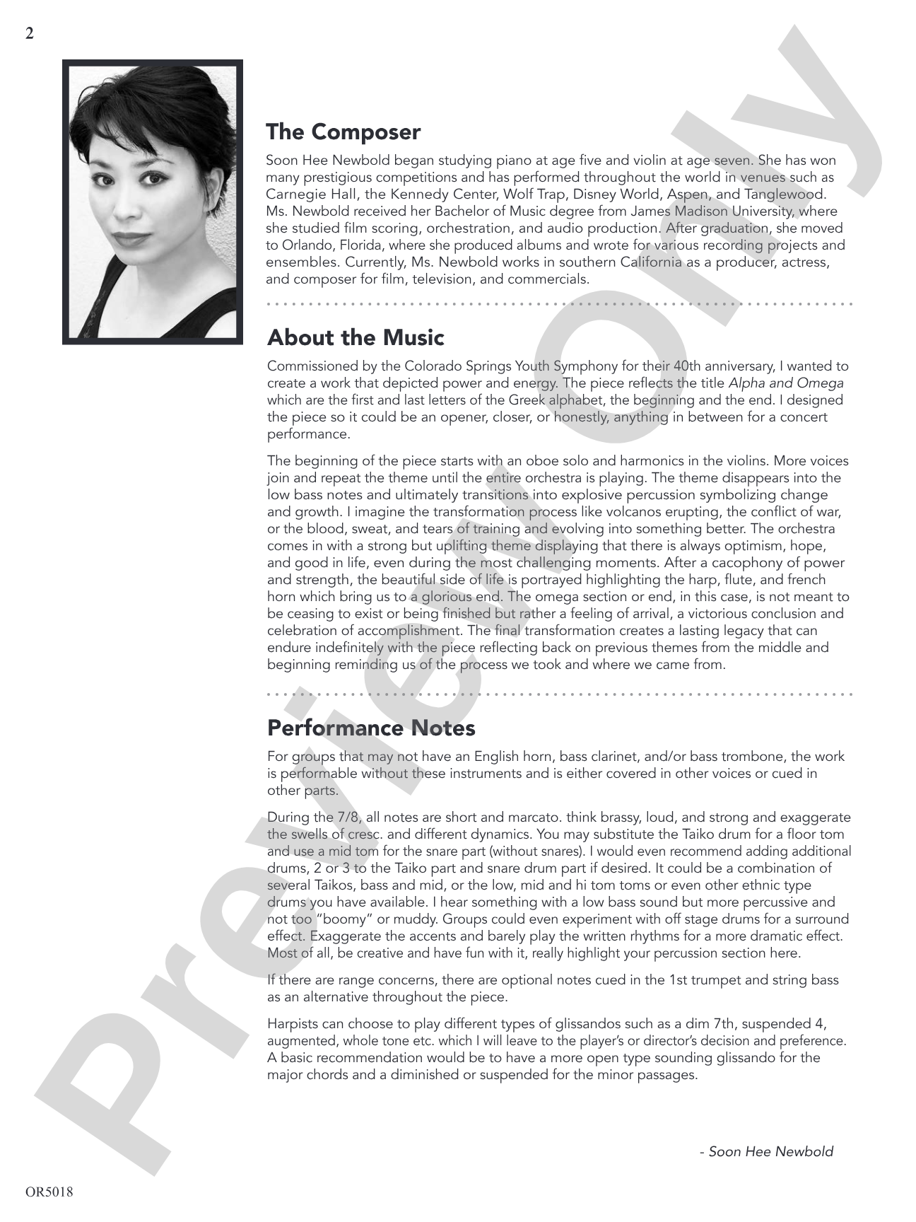 Alpha and Omega: Full Orchestra Conductor Score & Parts