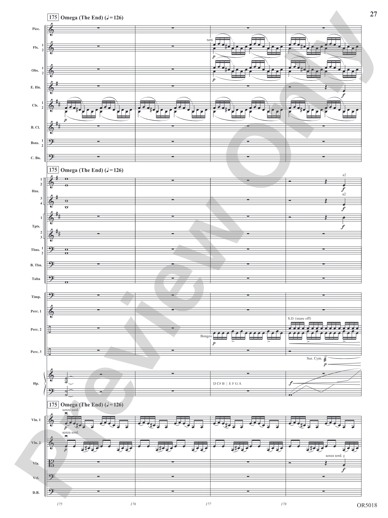Alpha and Omega: Full Orchestra Conductor Score & Parts