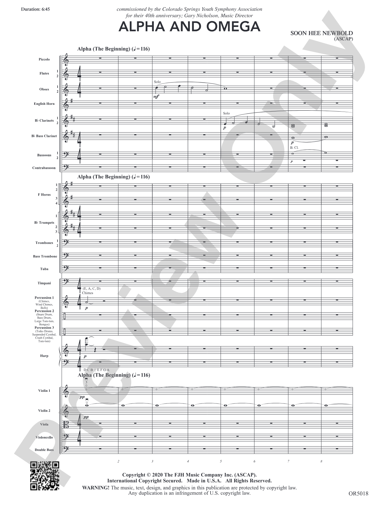 Alpha and Omega: Full Orchestra Conductor Score & Parts