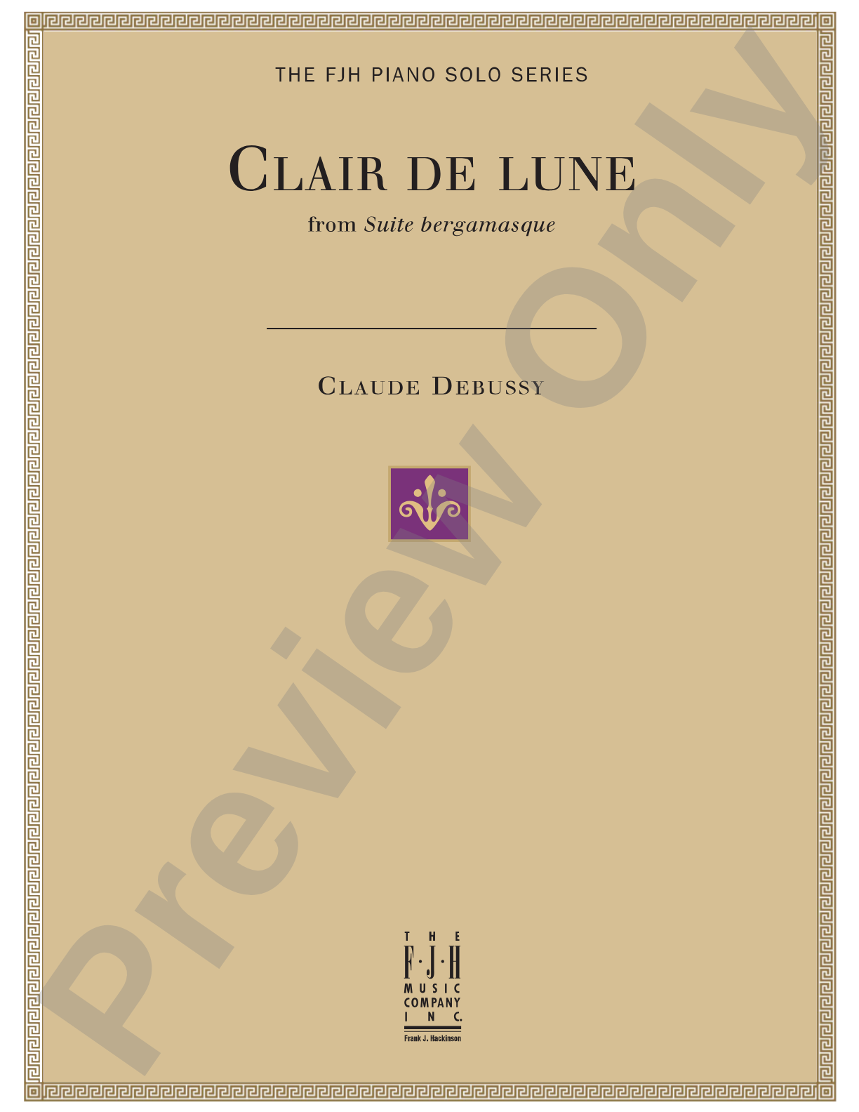 Clair de lune from Suite bergamasque: Piano