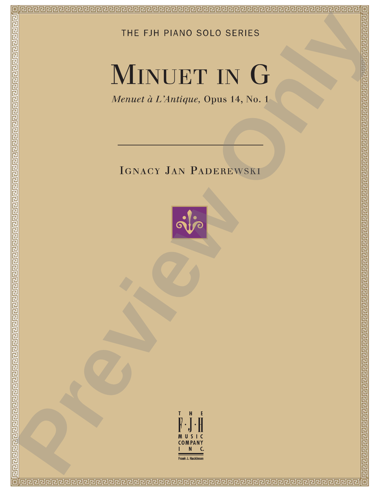 Minuet in G (Menuet a L'Antique, Op. 14, No. 1): Piano