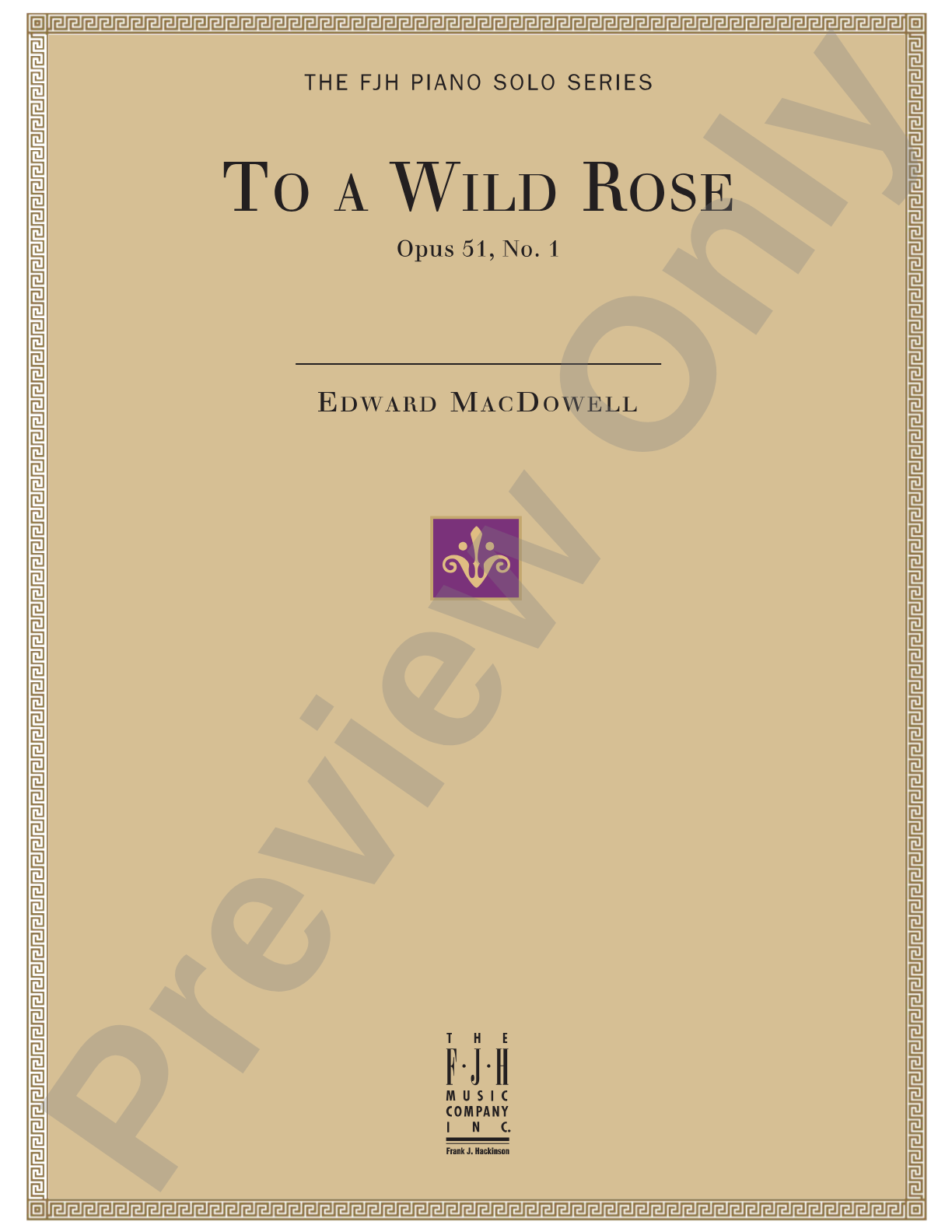 To a Wild Rose, Op. 51, No. 1: Piano