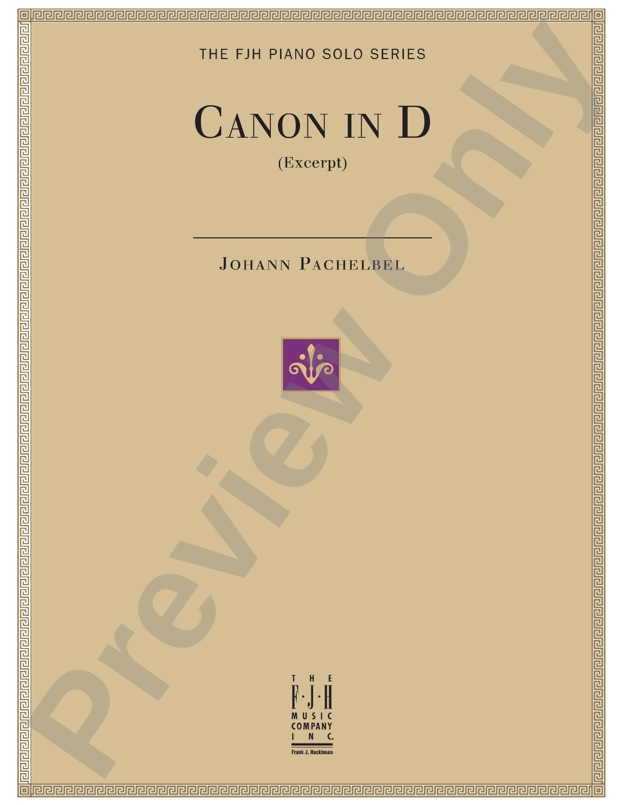 Canon in D (Excerpt): Piano