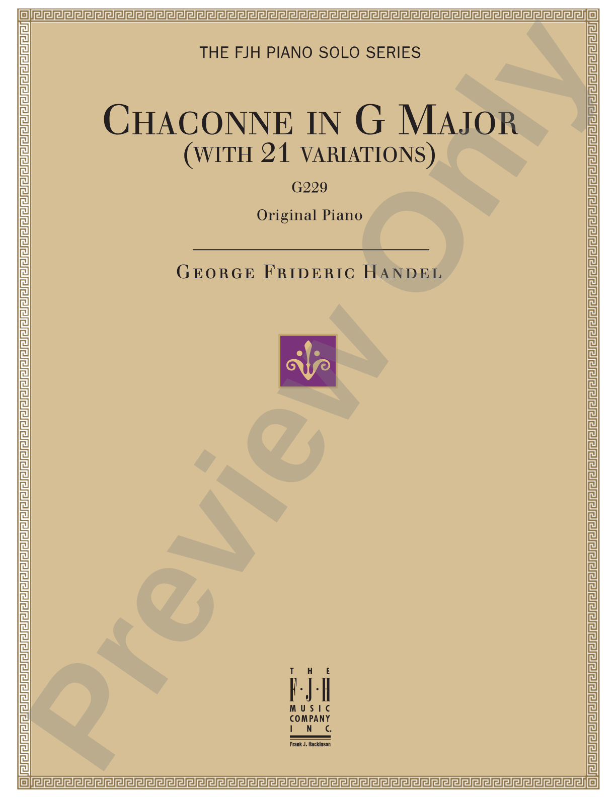 Chaconne in G Major, G 229: Piano