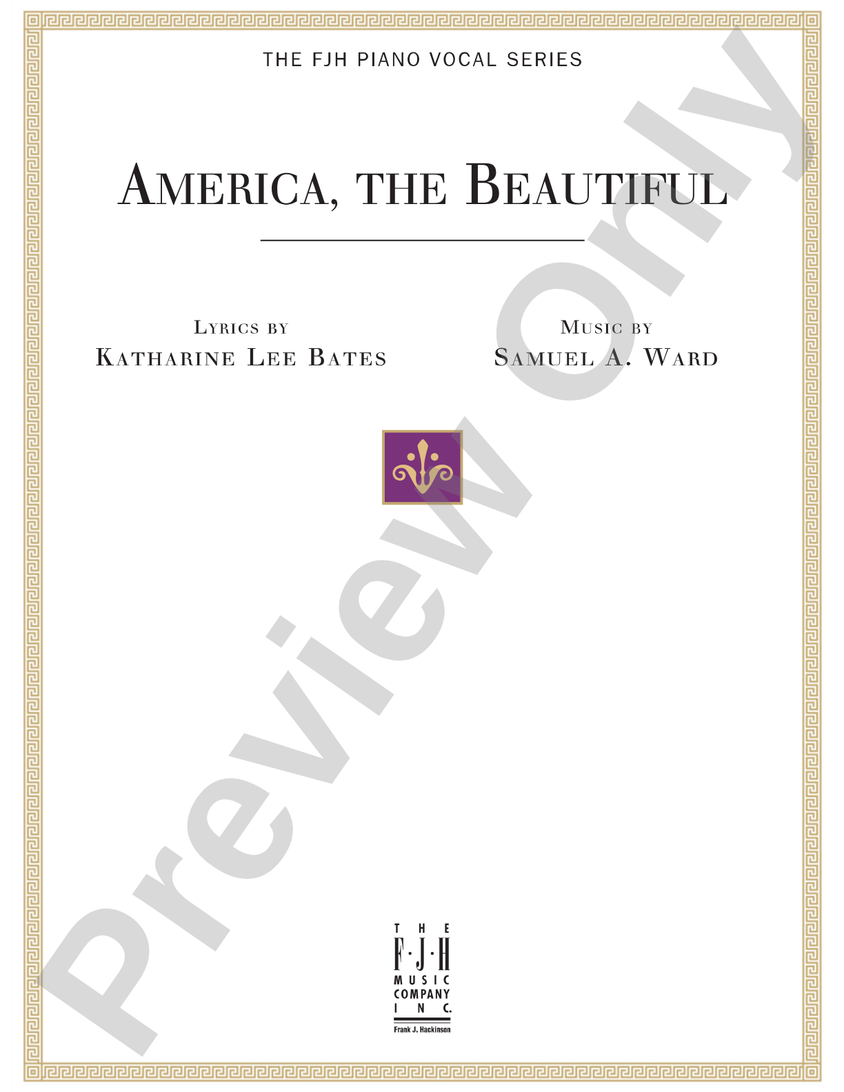 America, the Beautiful: Piano/Vocal