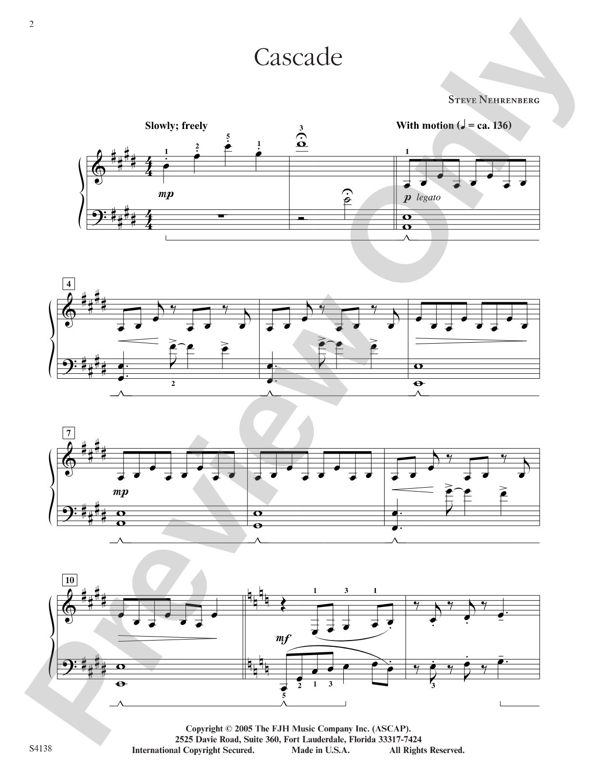 Cascade: Piano
