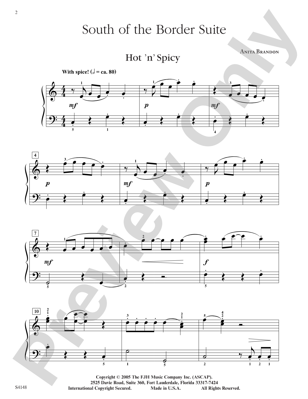 South of the Border Suite: Piano