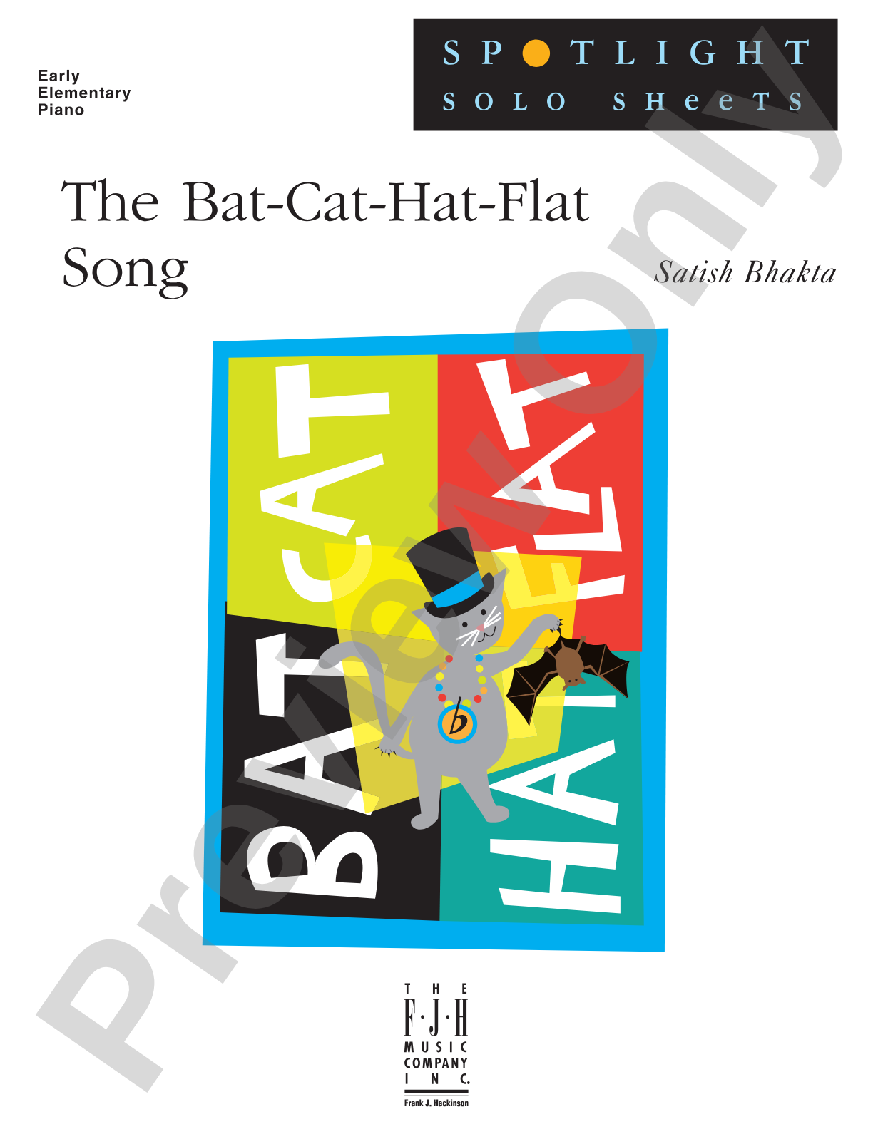 The Bat-Cat-Hat-Flat Song: Piano