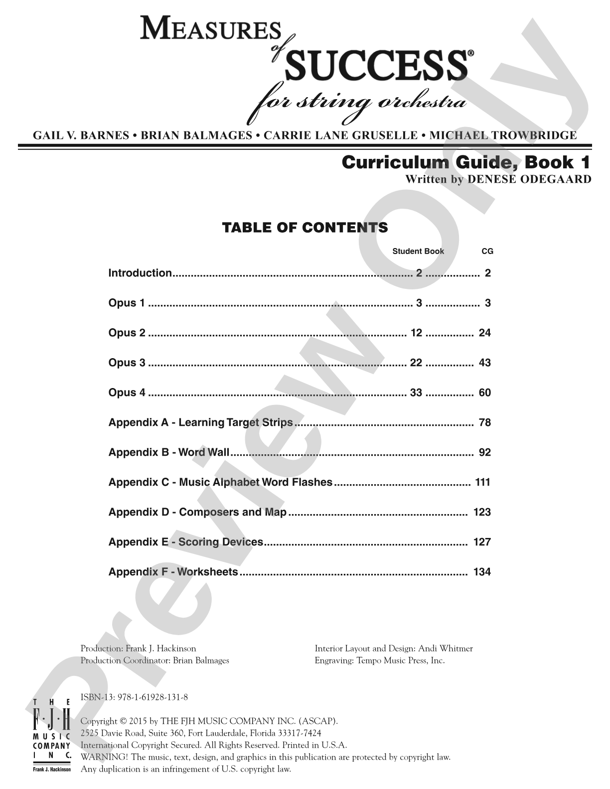 Measures of Success for String Orchestra: Curriculum Guide, Book 1: String Orchestra