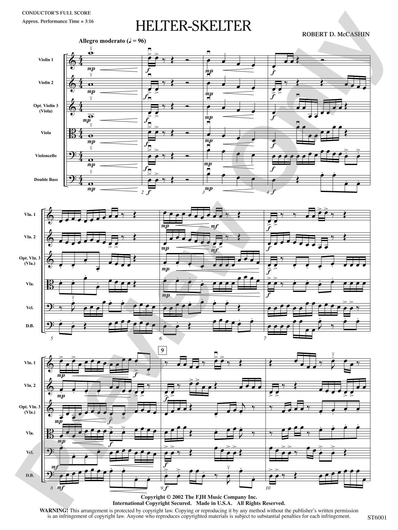 Helter-Skelter: String Orchestra Conductor Score & Parts