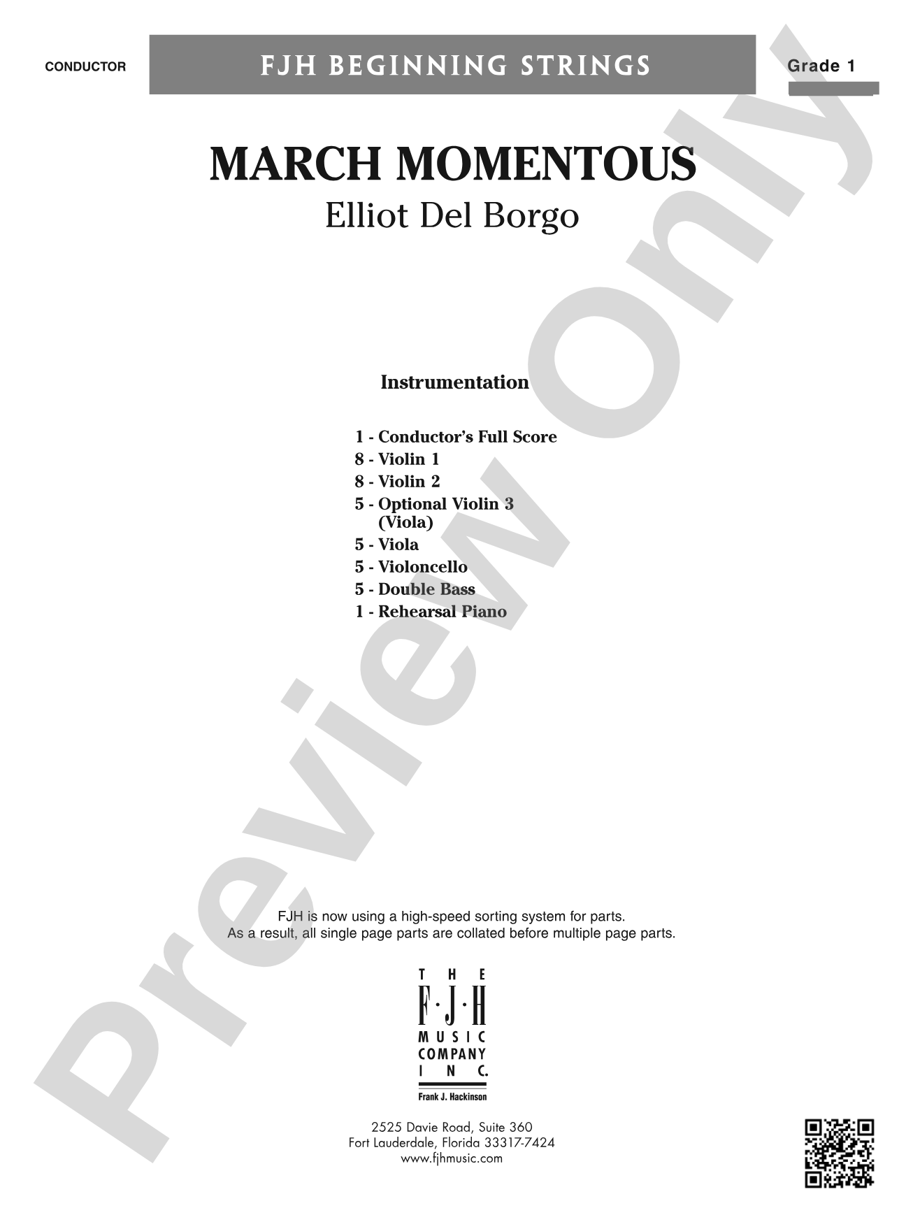 March Momentous: String Orchestra Conductor Score & Parts