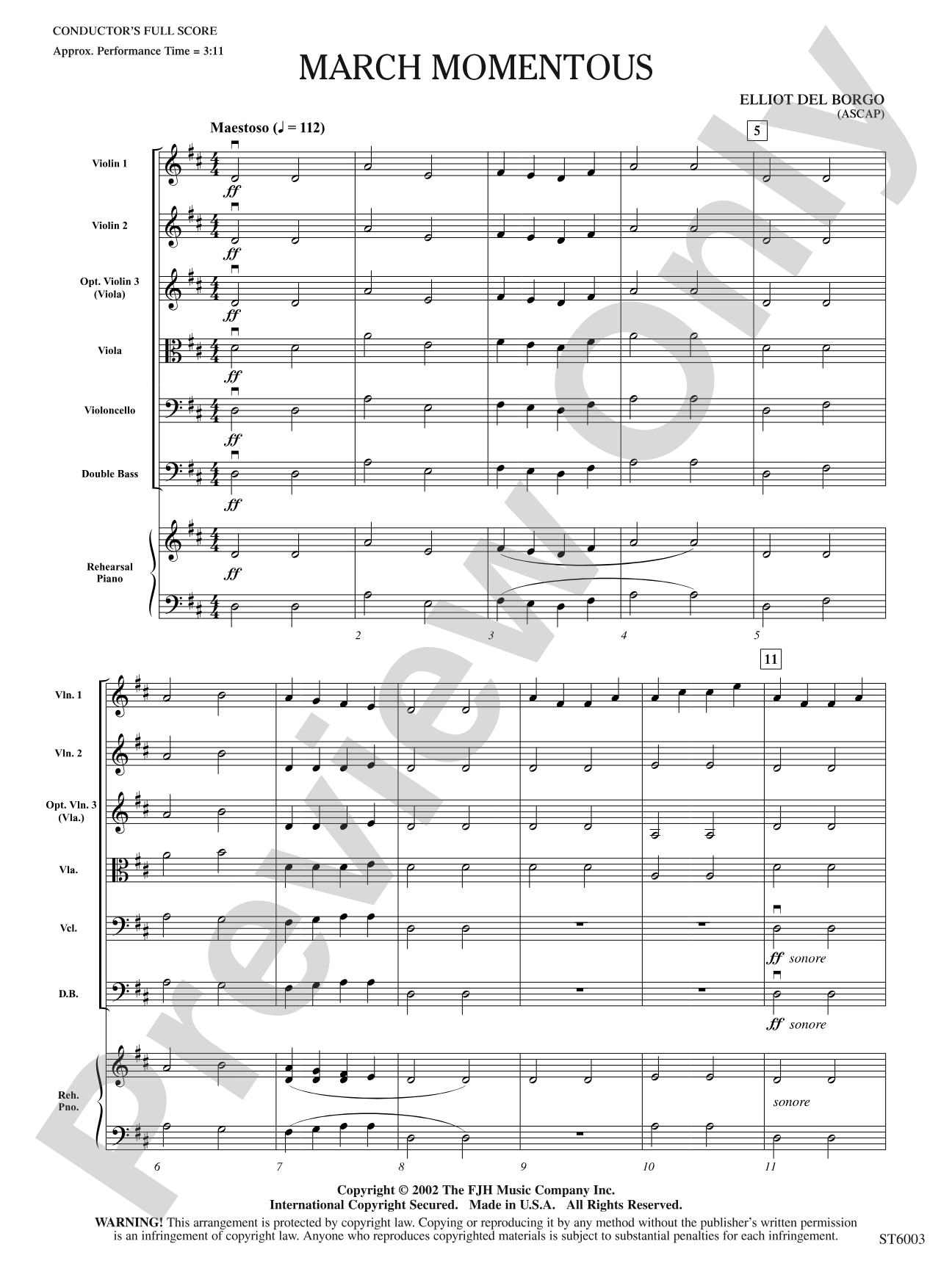 March Momentous: String Orchestra Conductor Score & Parts