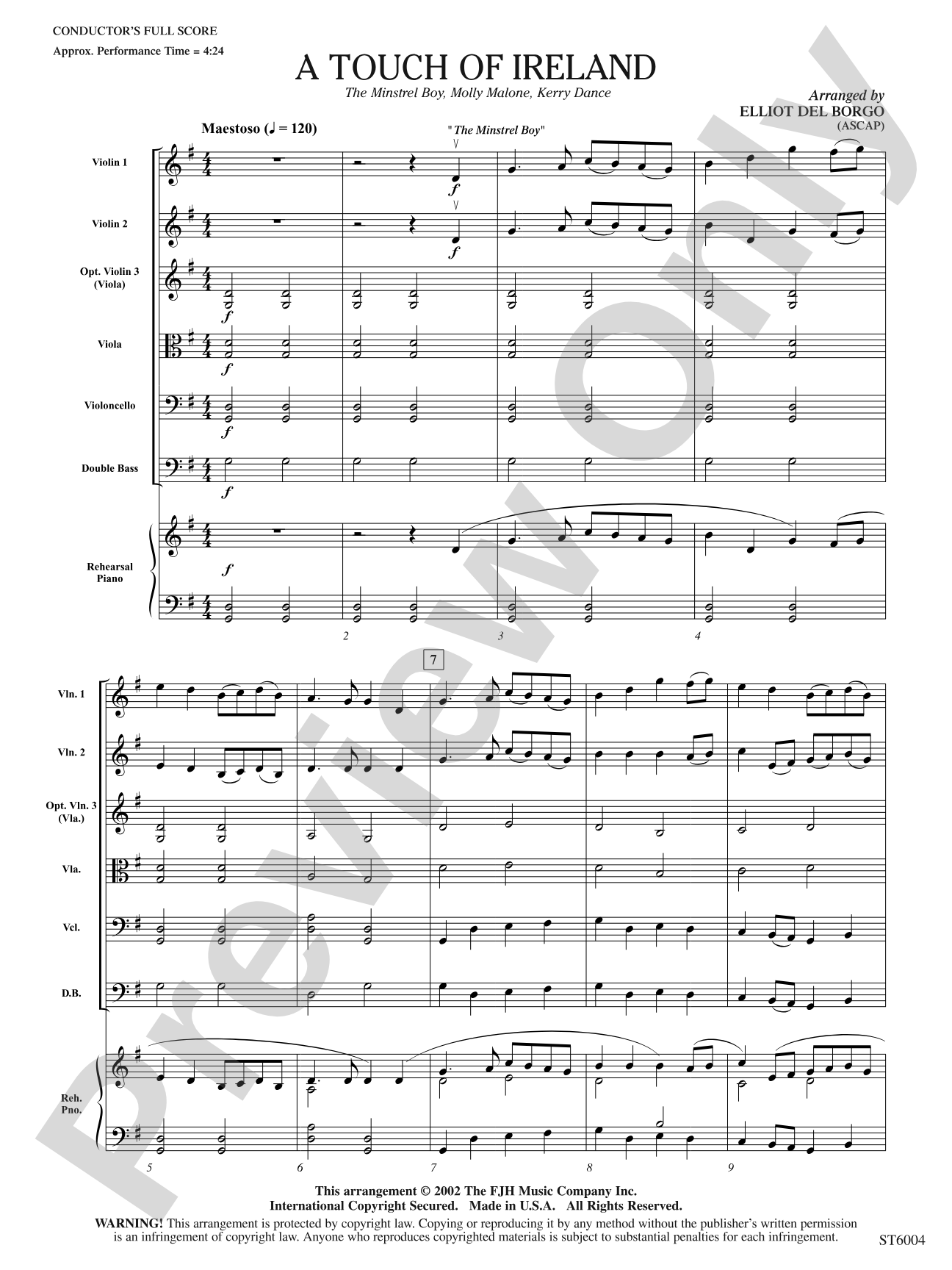 A Touch of Ireland: String Orchestra Conductor Score & Parts