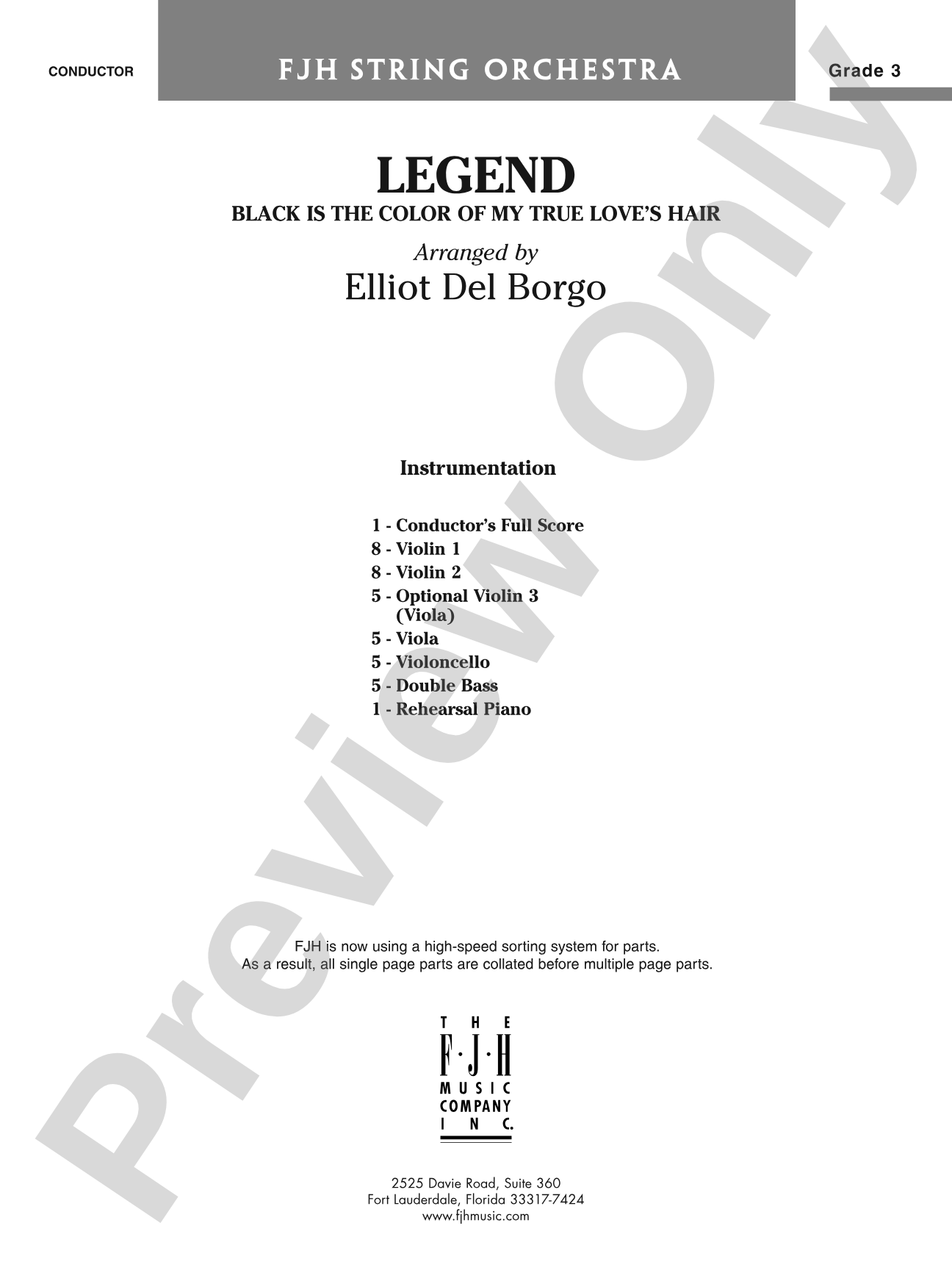 Legend: String Orchestra Conductor Score & Parts