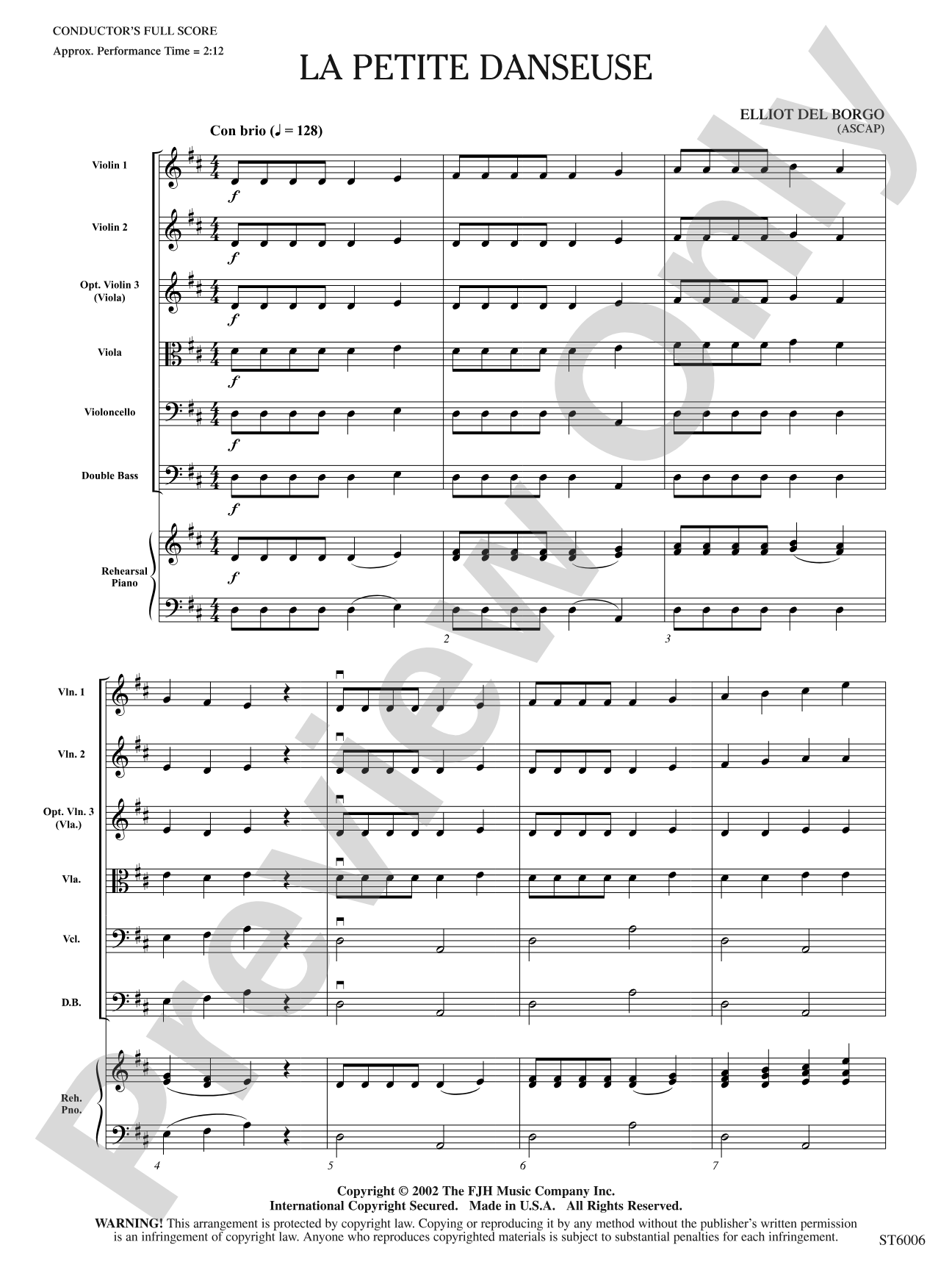 La petite danseuse: String Orchestra Conductor Score & Parts
