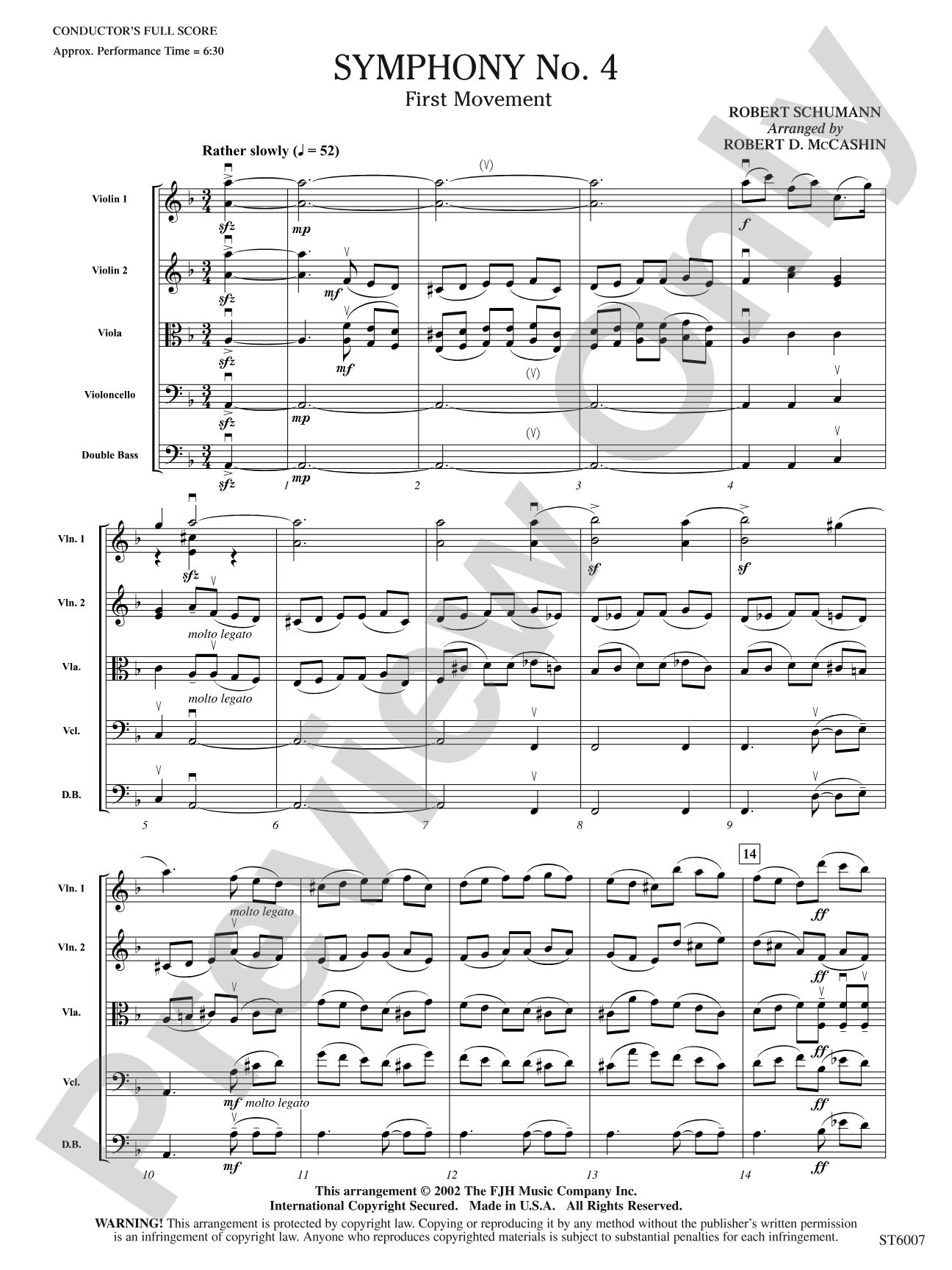 Symphony No. 4 (First Movement): String Orchestra Conductor Score & Parts