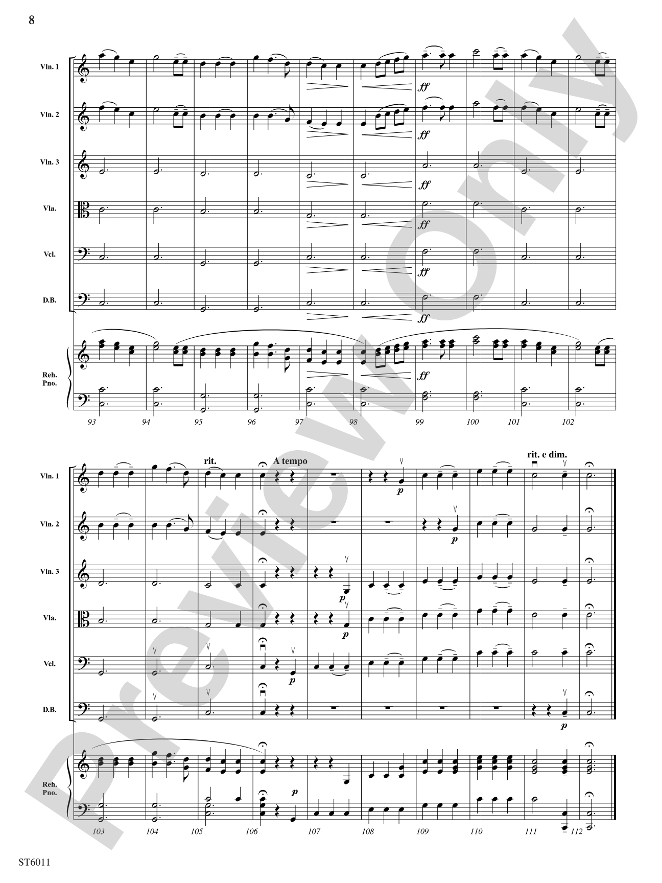 Folk Song (Gum Tree Canoe): String Orchestra Conductor Score & Parts