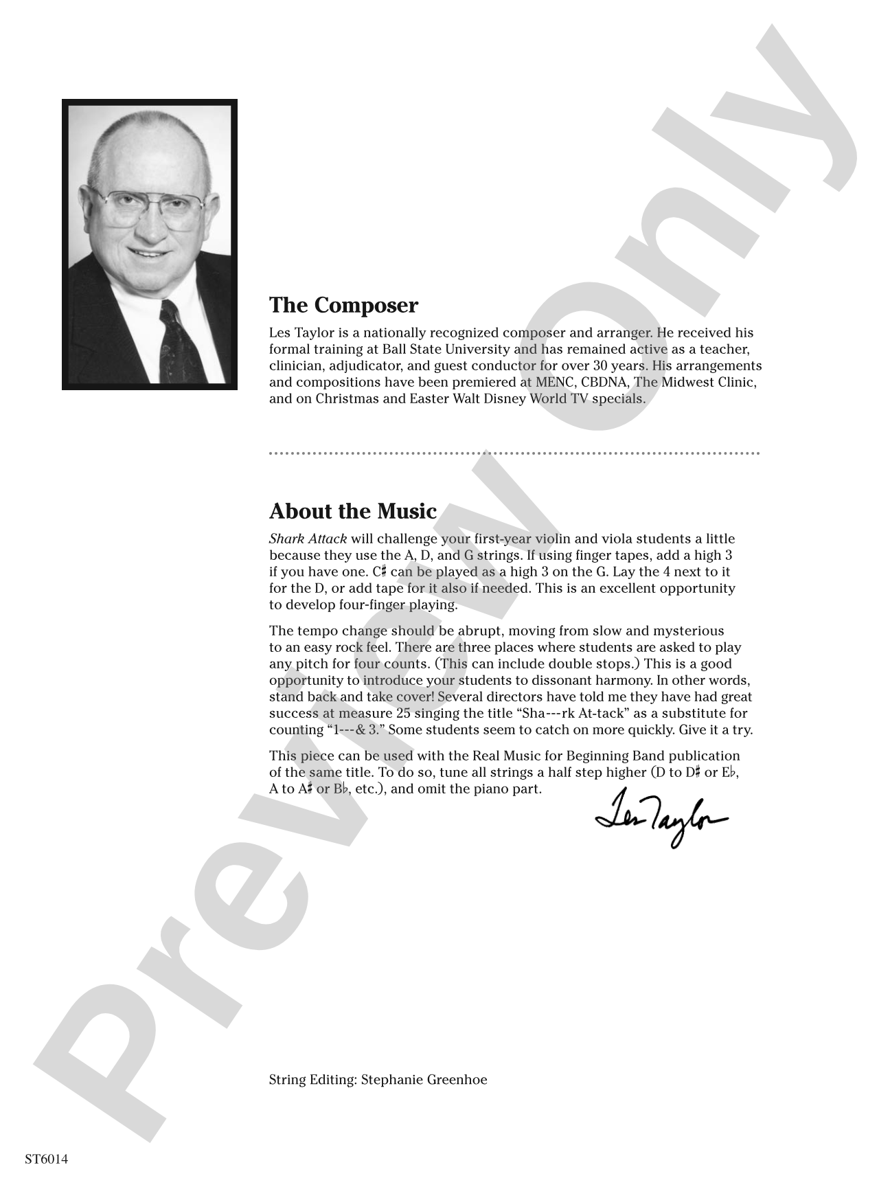 Shark Attack!: String Orchestra Conductor Score & Parts