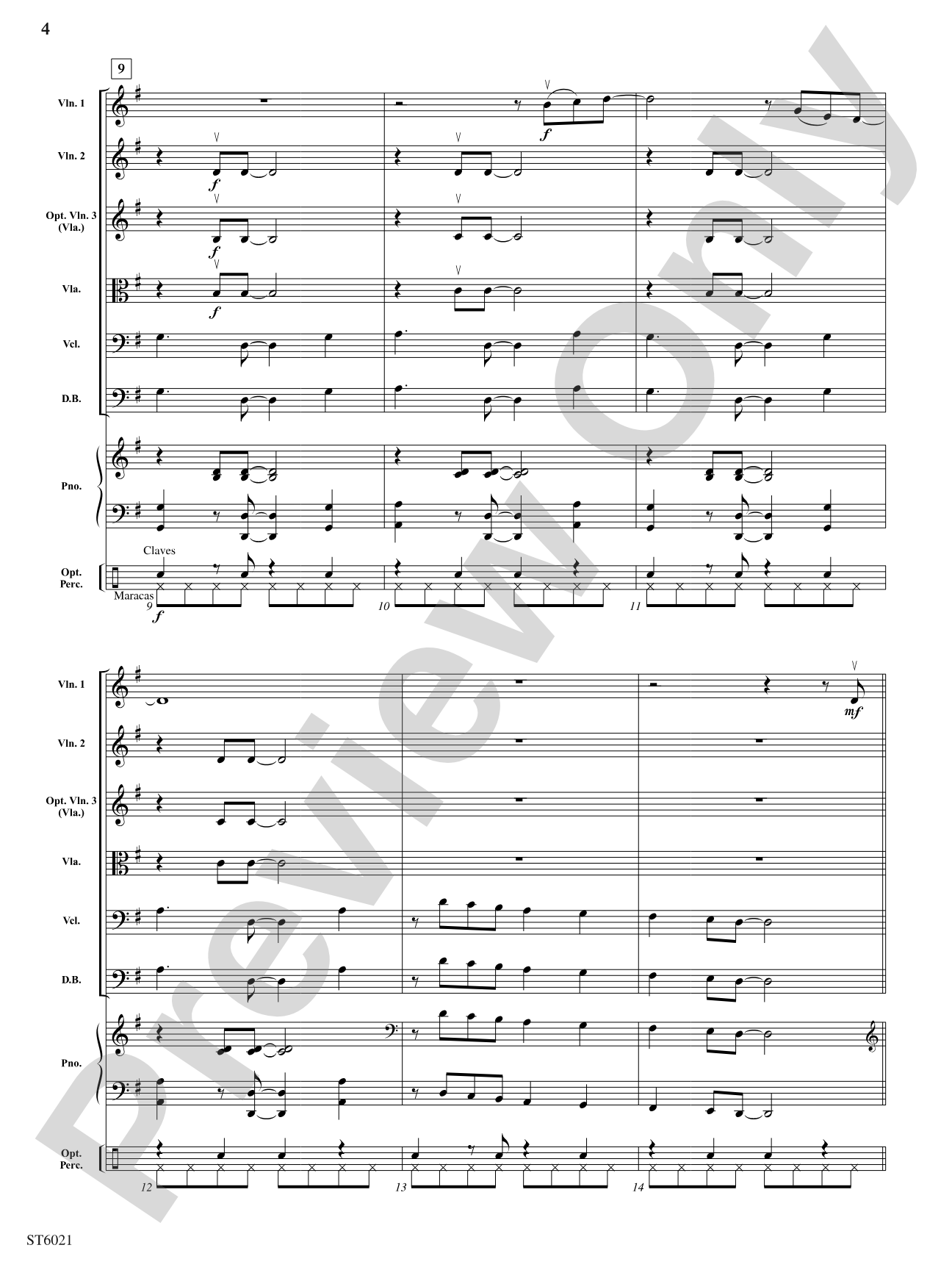 Caribbean Carol: String Orchestra Conductor Score & Parts