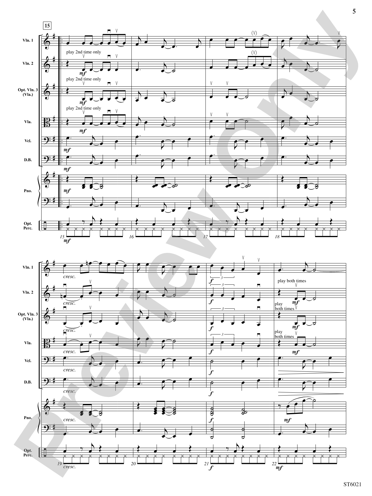 Caribbean Carol: String Orchestra Conductor Score & Parts