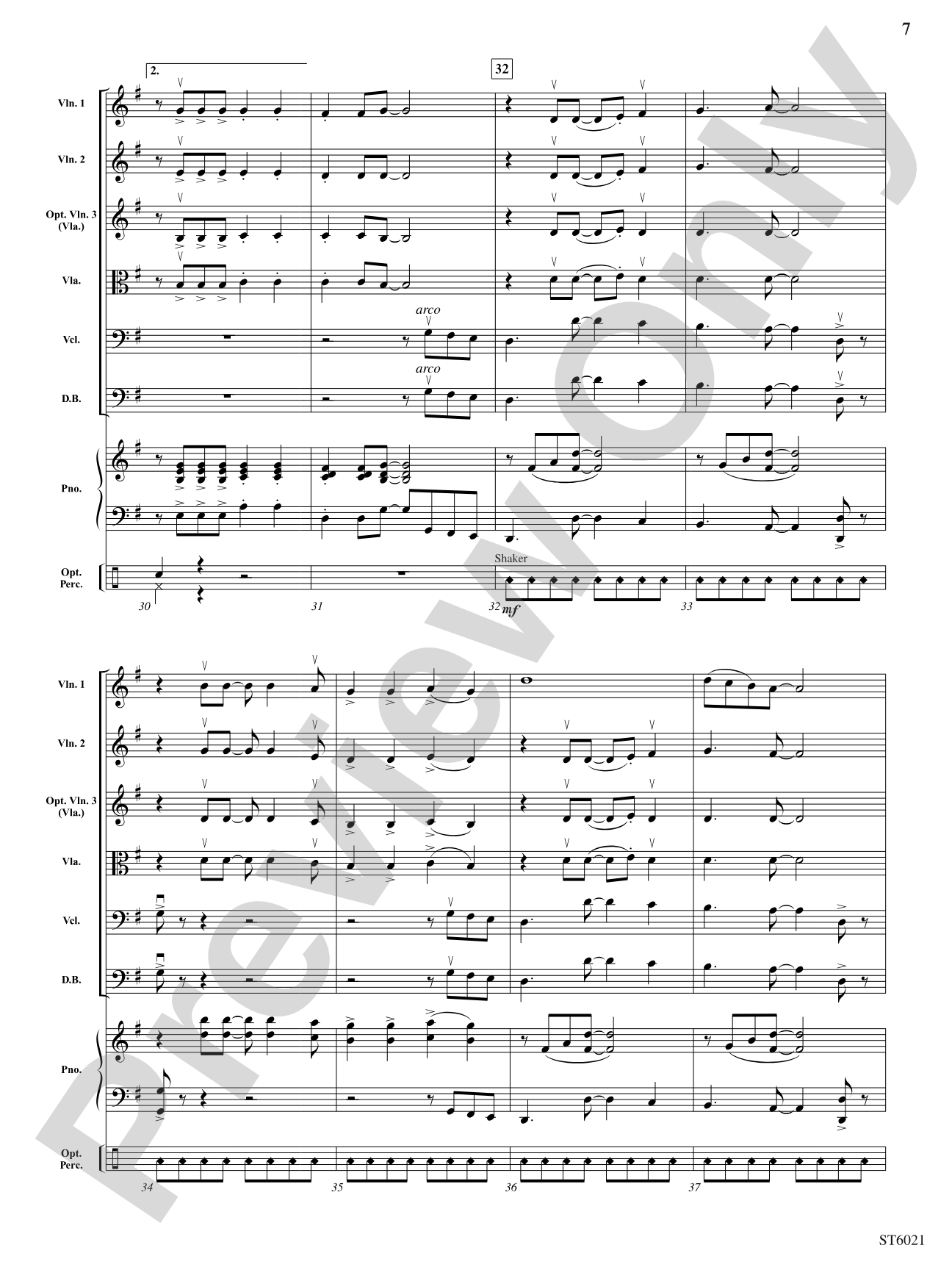 Caribbean Carol: String Orchestra Conductor Score & Parts