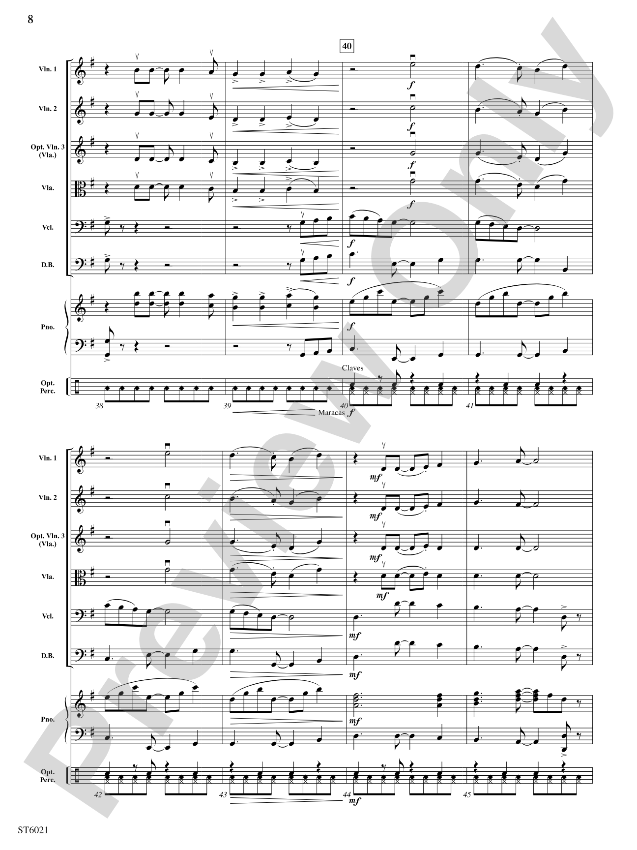 Caribbean Carol: String Orchestra Conductor Score & Parts