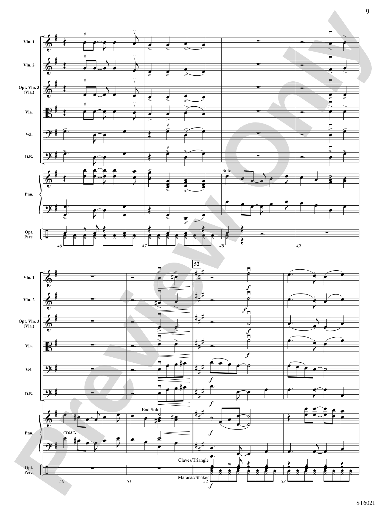 Caribbean Carol: String Orchestra Conductor Score & Parts
