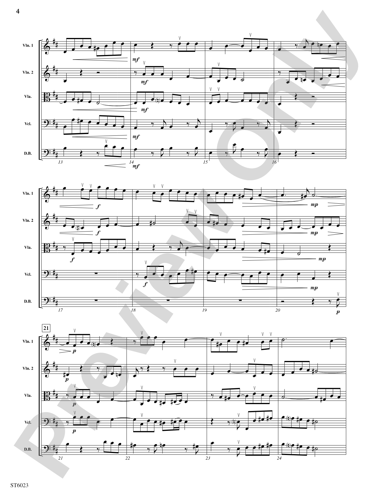 Fugue No. 5 in D Major: String Orchestra Conductor Score & Parts
