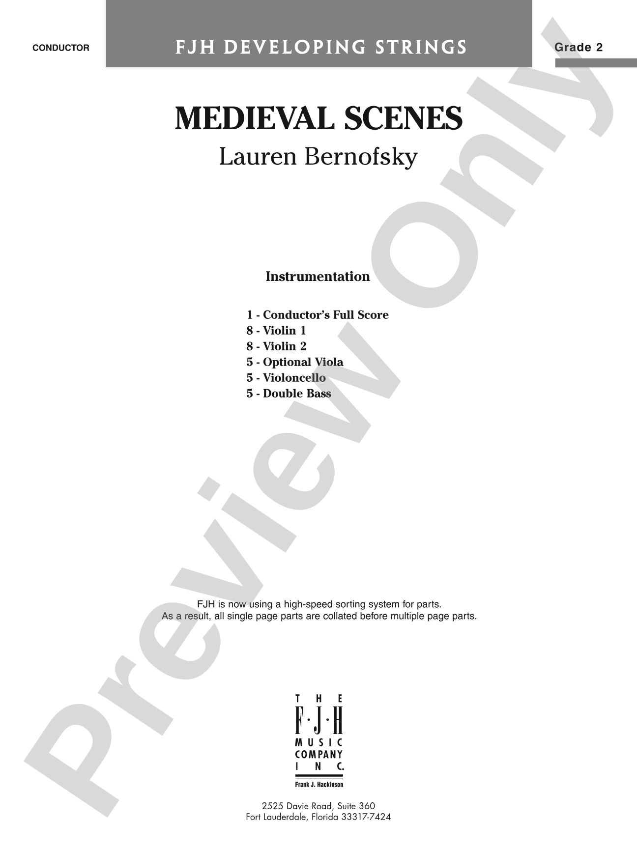 Medieval Scenes: String Orchestra Conductor Score & Parts