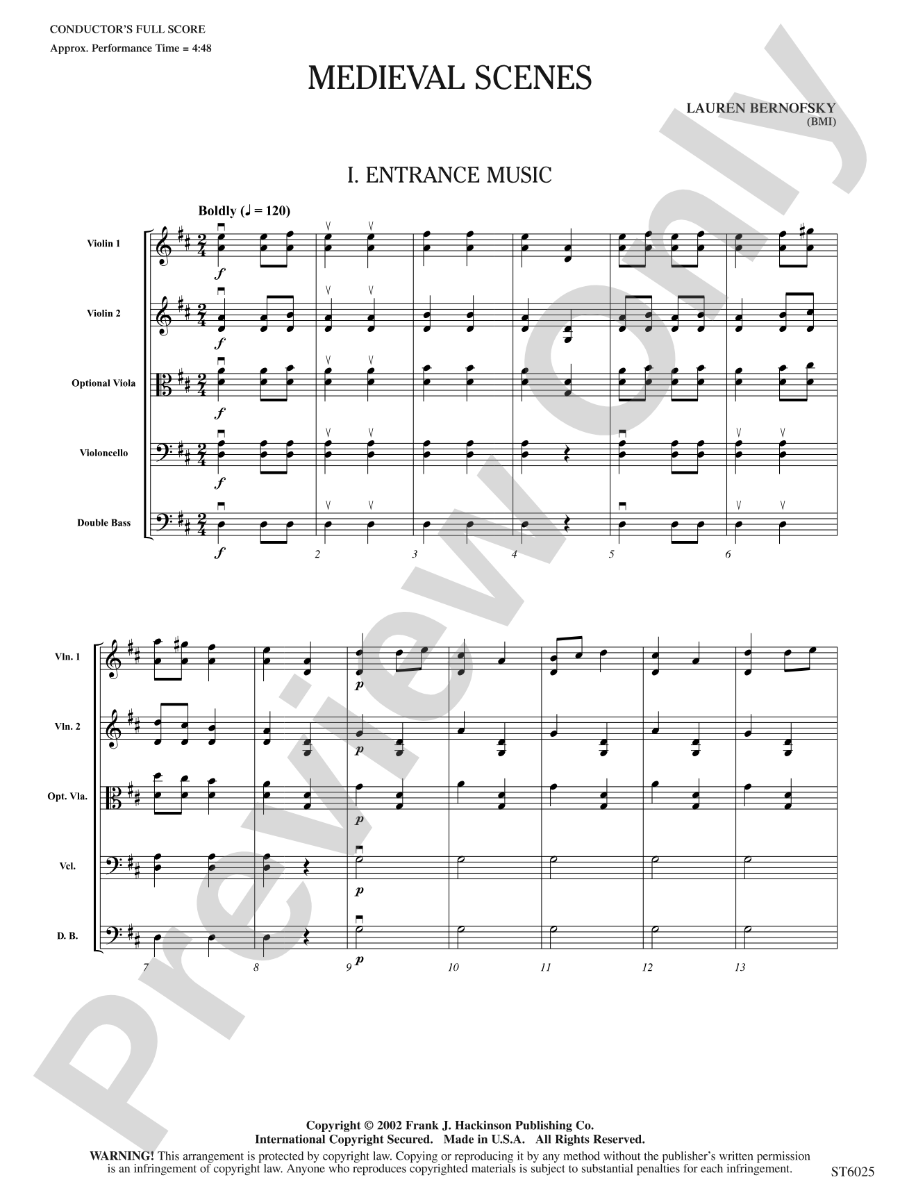 Medieval Scenes: String Orchestra Conductor Score & Parts